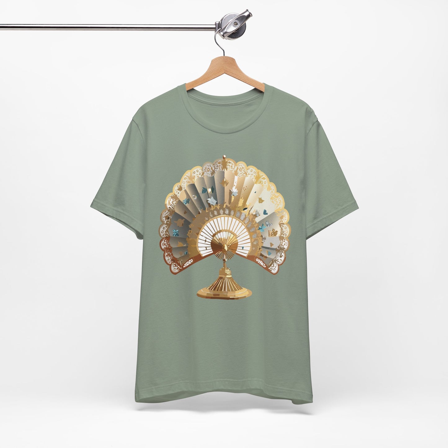 Fan shirt, Shirt with Fan, Tee Shirt with Gold Blower