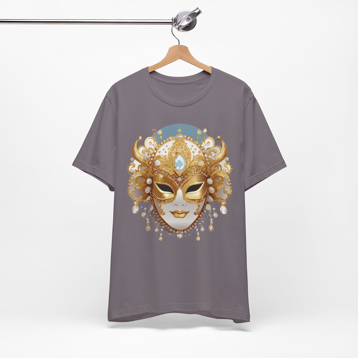 Mask Shirt, Shirt with Mask, Tee Shirt with Gold Face