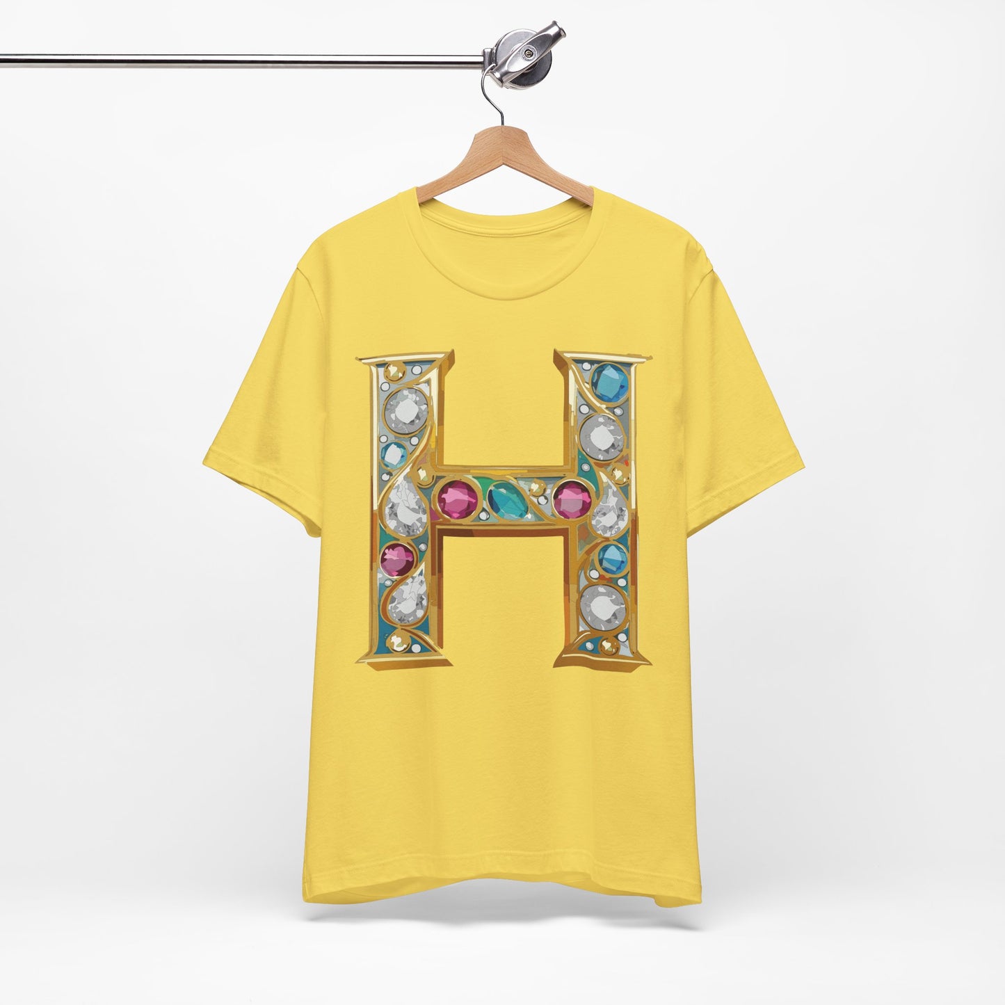 Letter Shirt, Shirt with Letters, Tee Shirt with Gold Letter, Shirt with Antique Letters