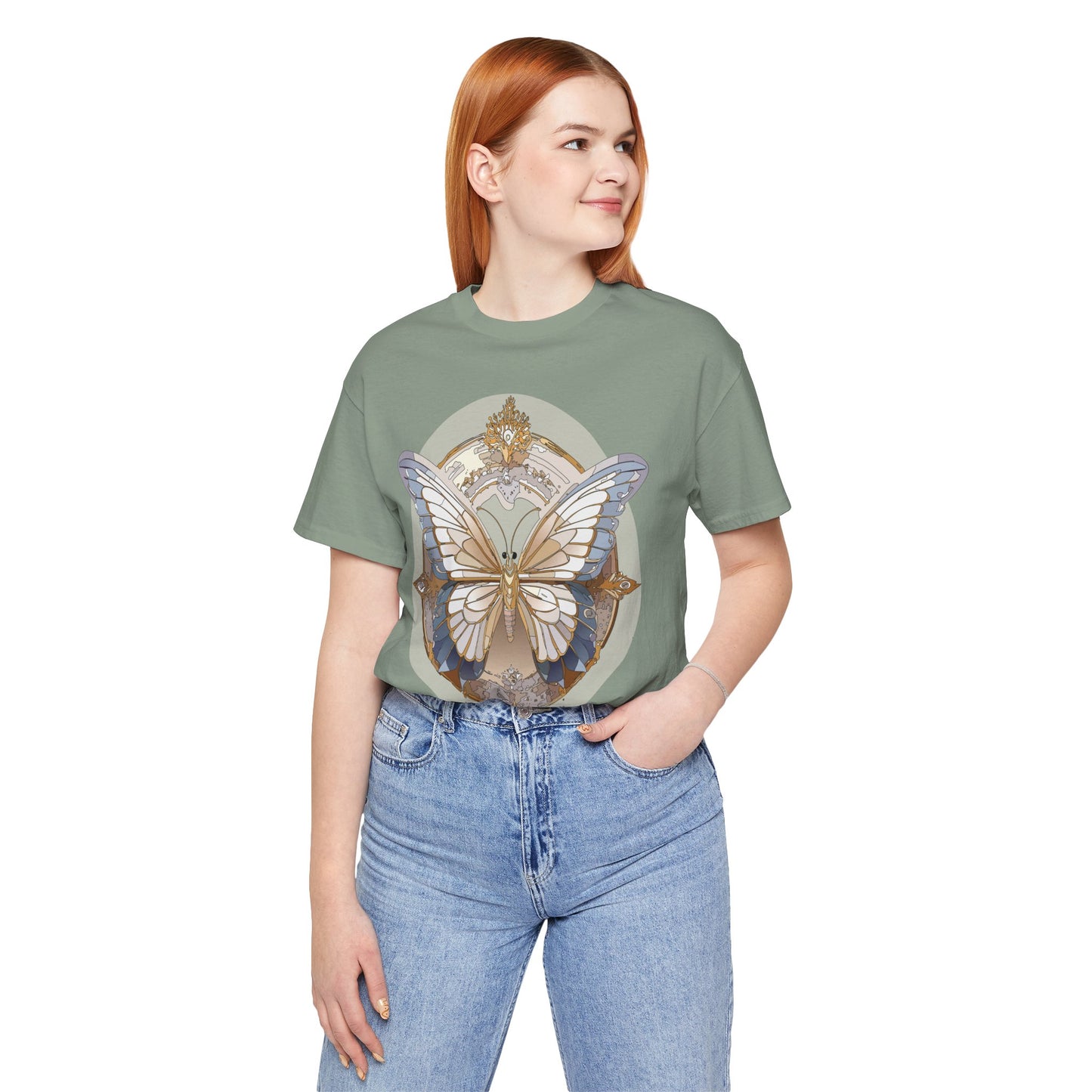 Butterfly Shirt, Shirt with Butterfly, Tee Shirt with Antique Butterfly