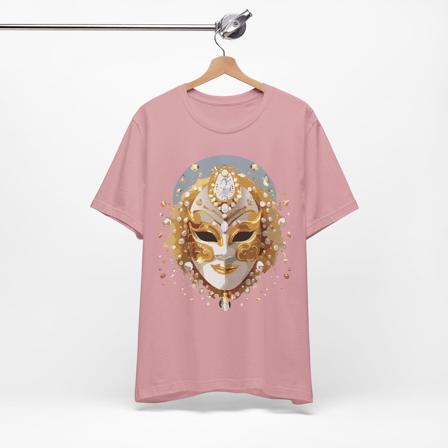 Mask Shirt, Shirt with Mask, Tee Shirt with Gold Face