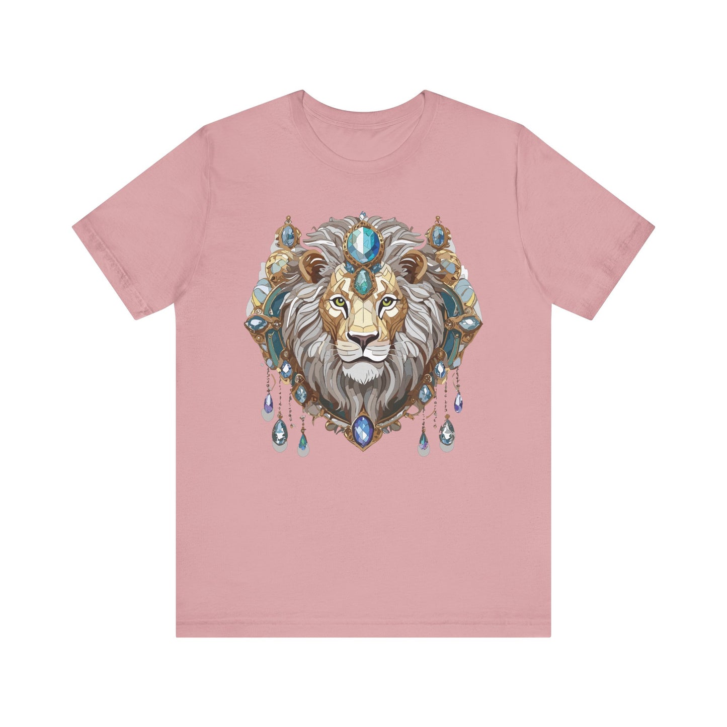 Animal Shirt, Shirt with Animal, Tee Shirt with Gold Animal Medal, Shirt with Antique Animal Medallion