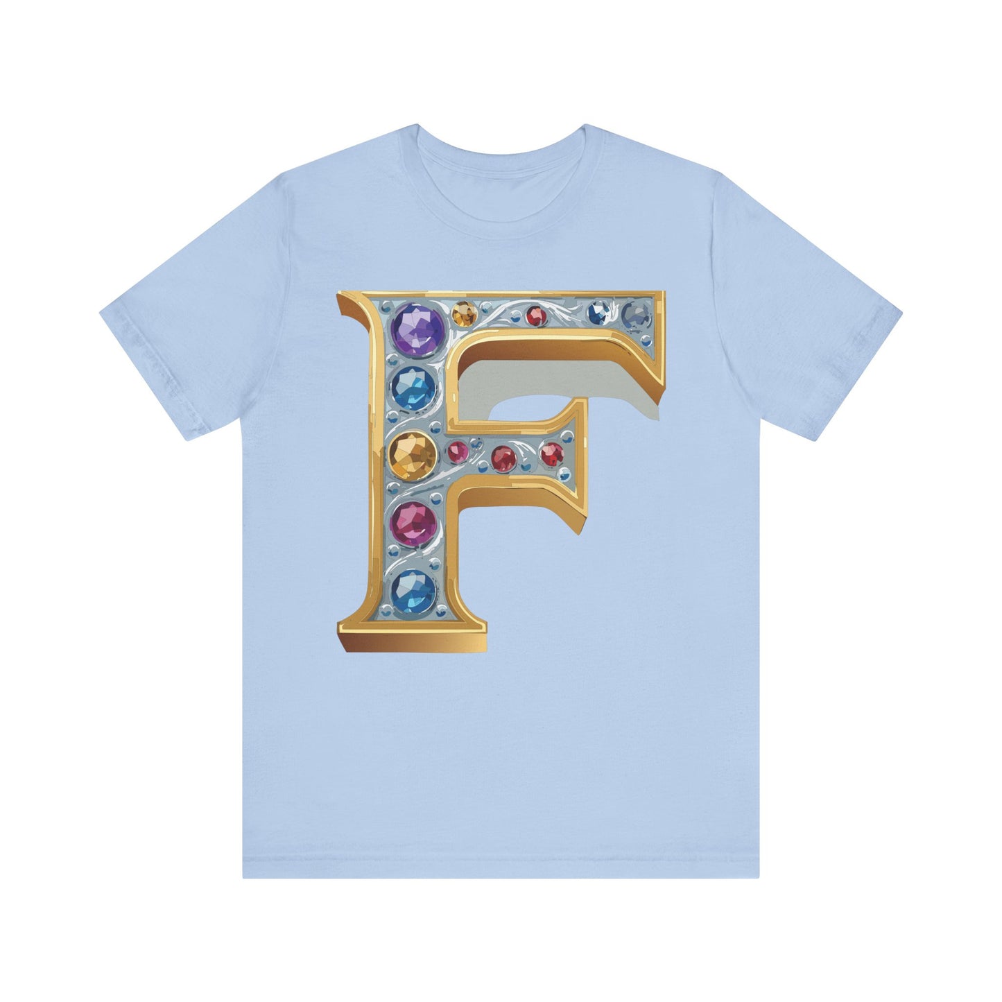 Letter Shirt, Shirt with Letters, Tee Shirt with Gold Letter, Shirt with Antique Letters