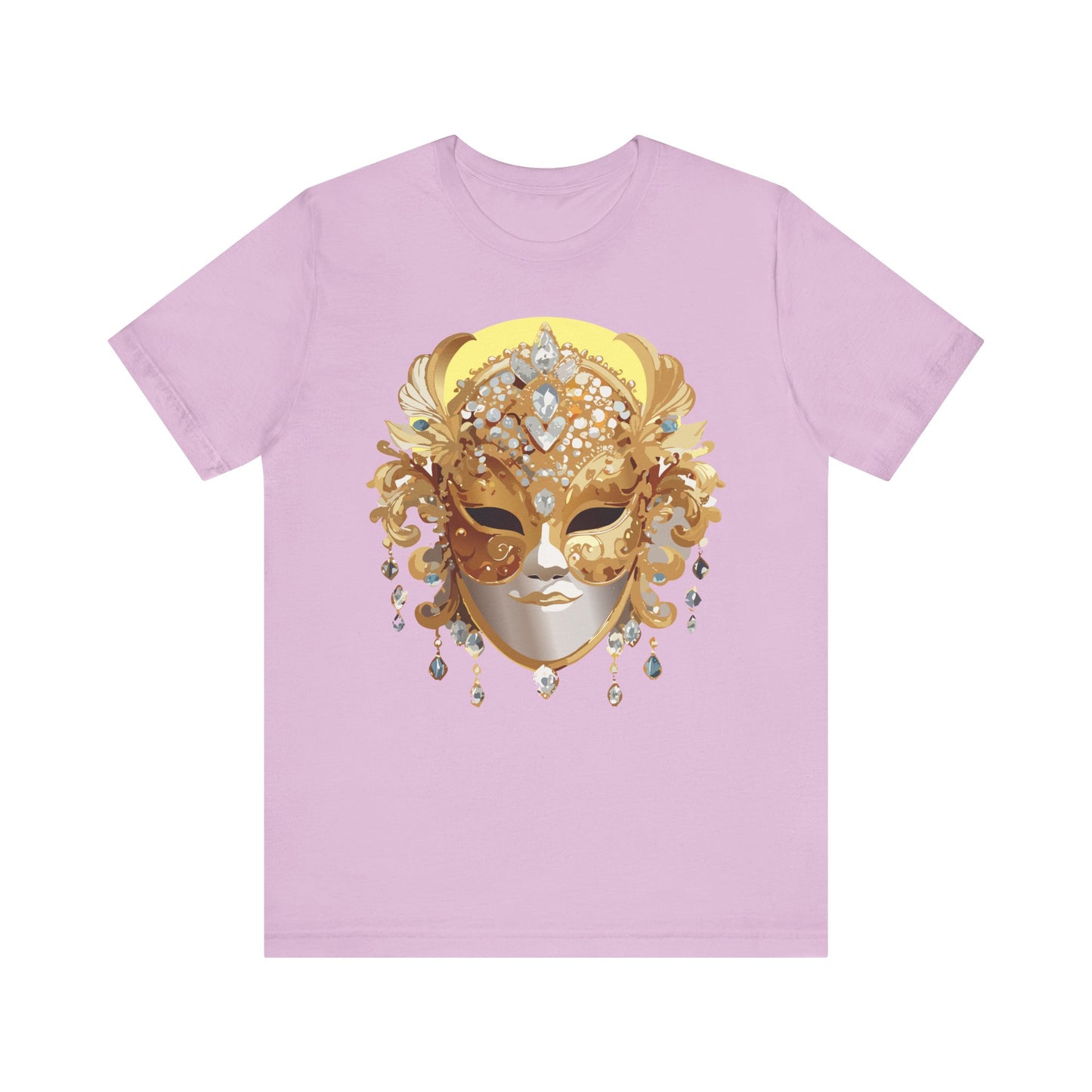 Mask Shirt, Shirt with Mask, Tee Shirt with Gold Face