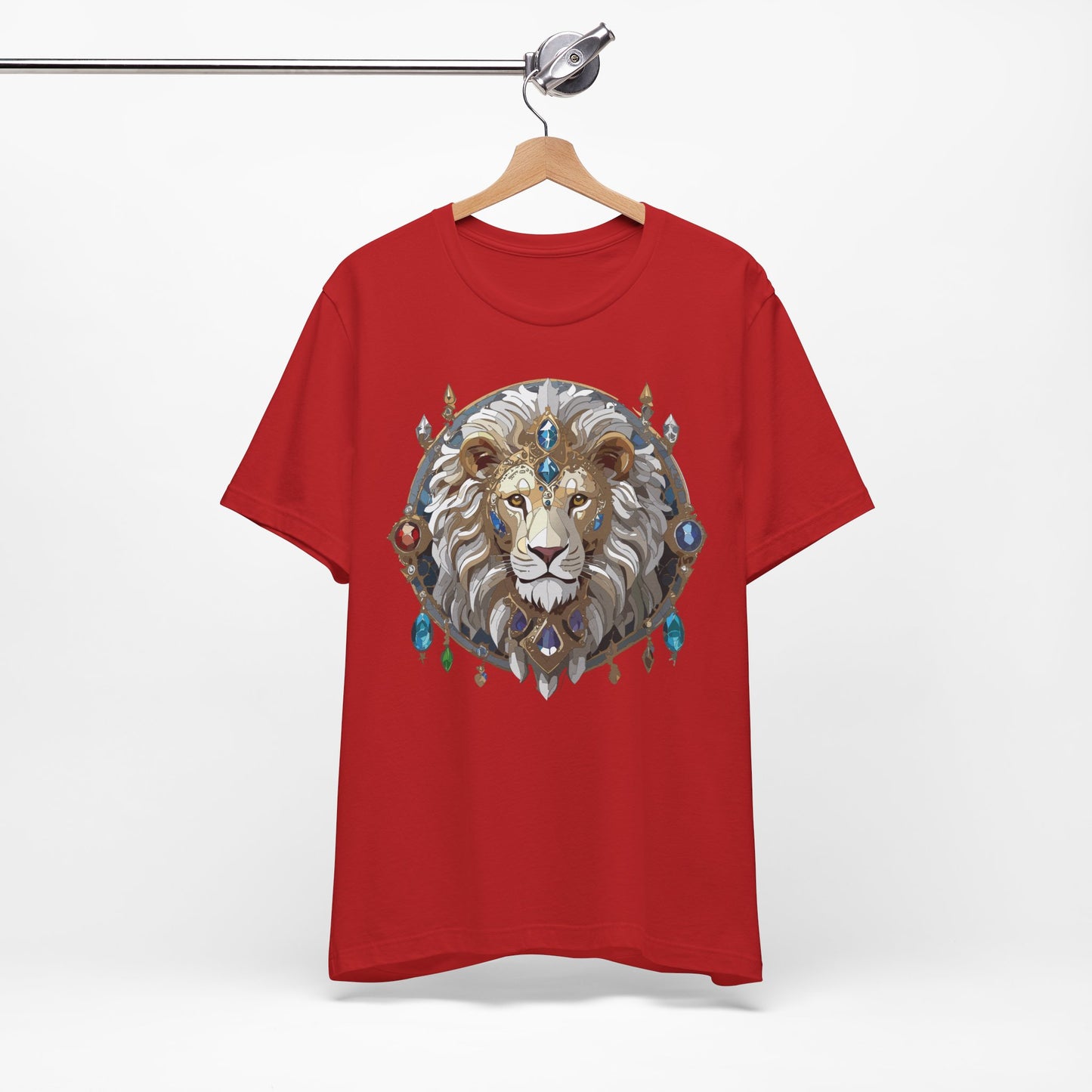 Animal Shirt, Shirt with Animal, Tee Shirt with Gold Animal Medal, Shirt with Antique Animal Medallion