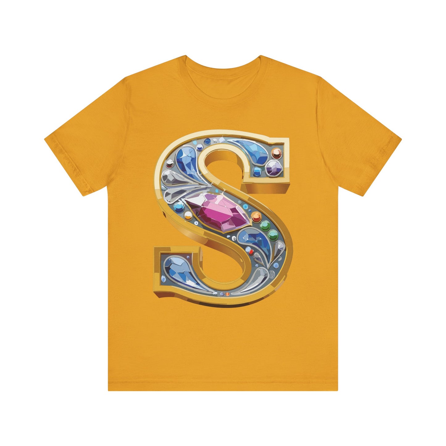 Letter Shirt, Shirt with Letters, Tee Shirt with Gold Letter, Shirt with Antique Letters