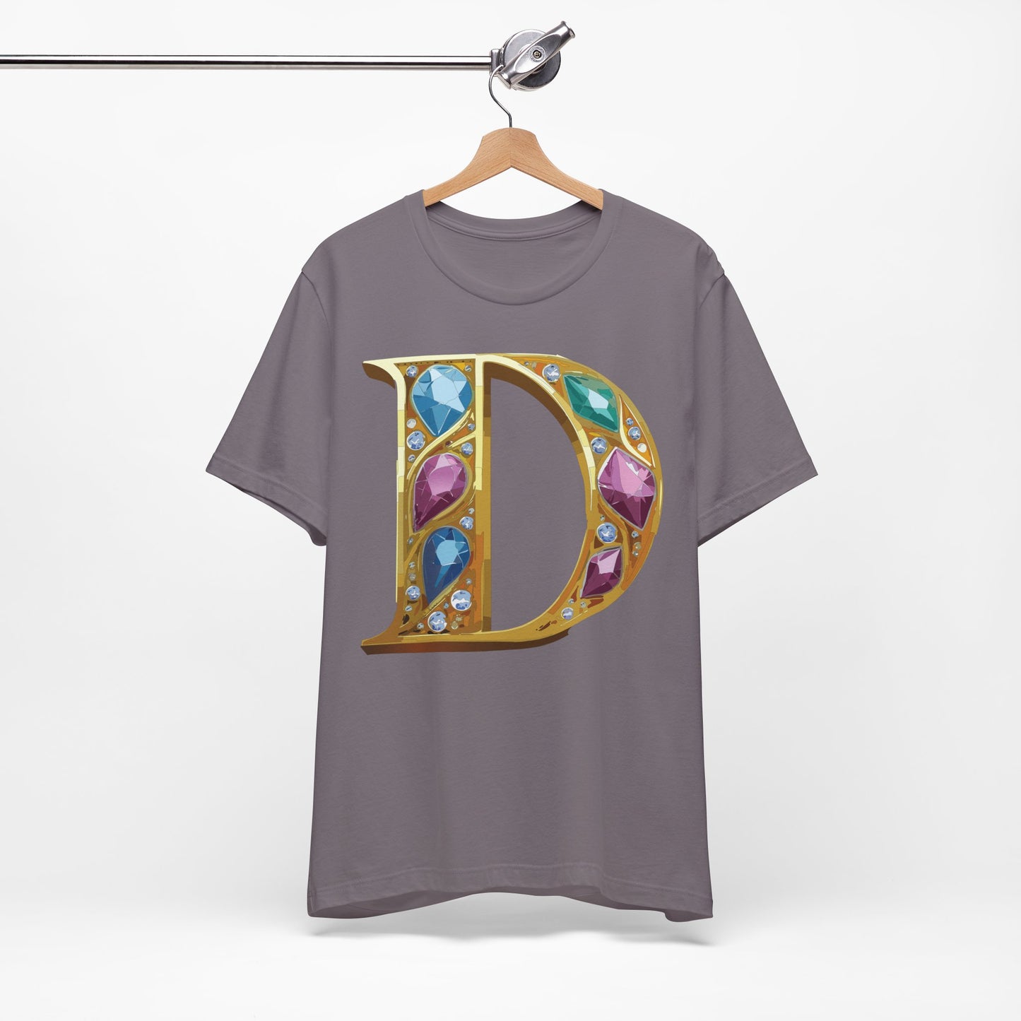 Letter Shirt, Shirt with Letters, Tee Shirt with Gold Letter, Shirt with Antique Letters