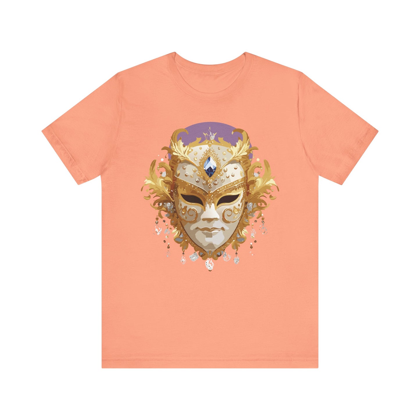 Mask Shirt, Shirt with Mask, Tee Shirt with Gold Face