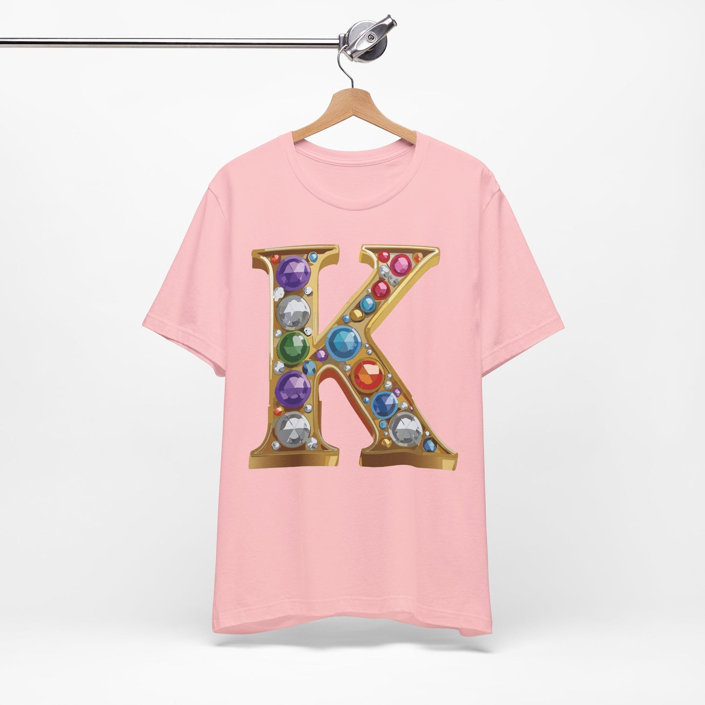 Letter Shirt, Shirt with Letters, Tee Shirt with Gold Letter, Shirt with Antique Letters
