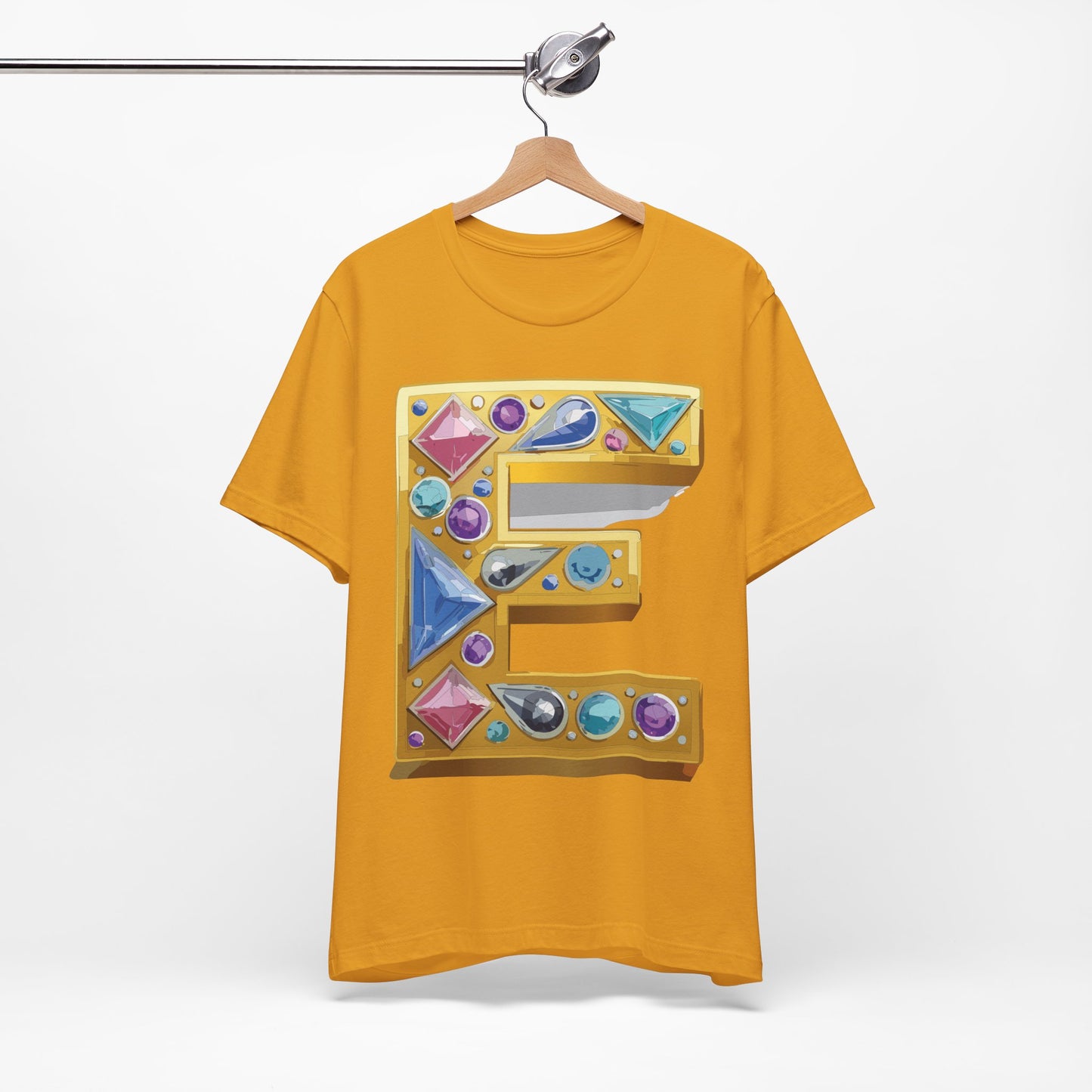 Letter Shirt, Shirt with Letters, Tee Shirt with Gold Letter, Shirt with Antique Letters