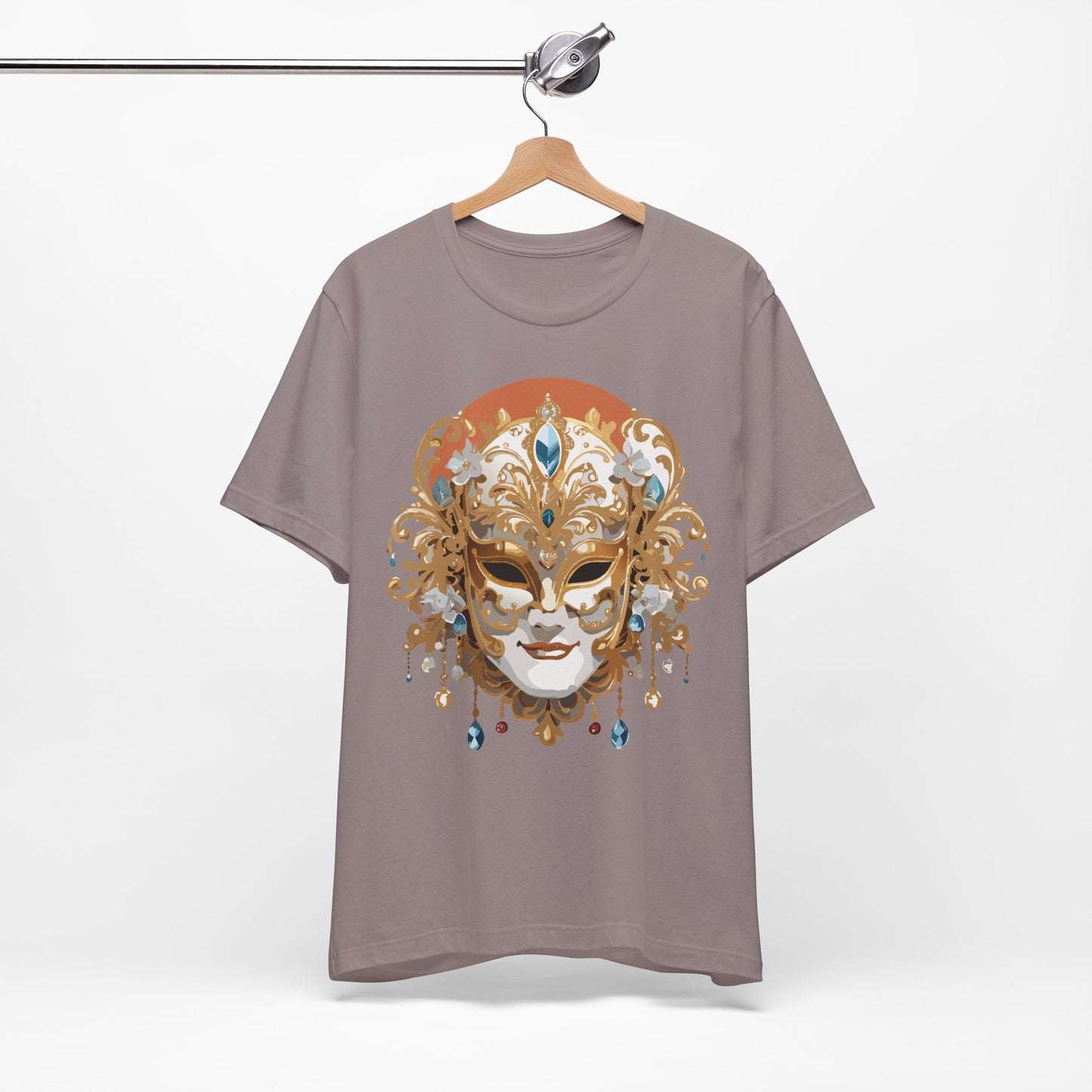 Mask Shirt, Shirt with Mask, Tee Shirt with Gold Face