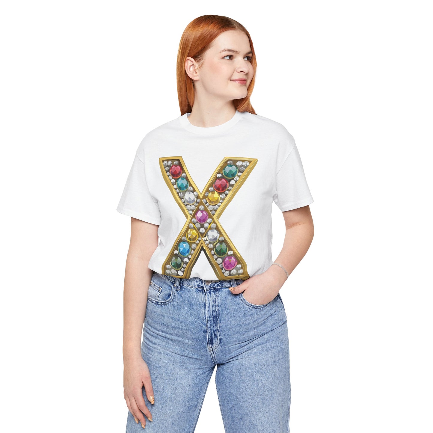Letter Shirt, Shirt with Letters, Tee Shirt with Gold Letter, Shirt with Antique Letters