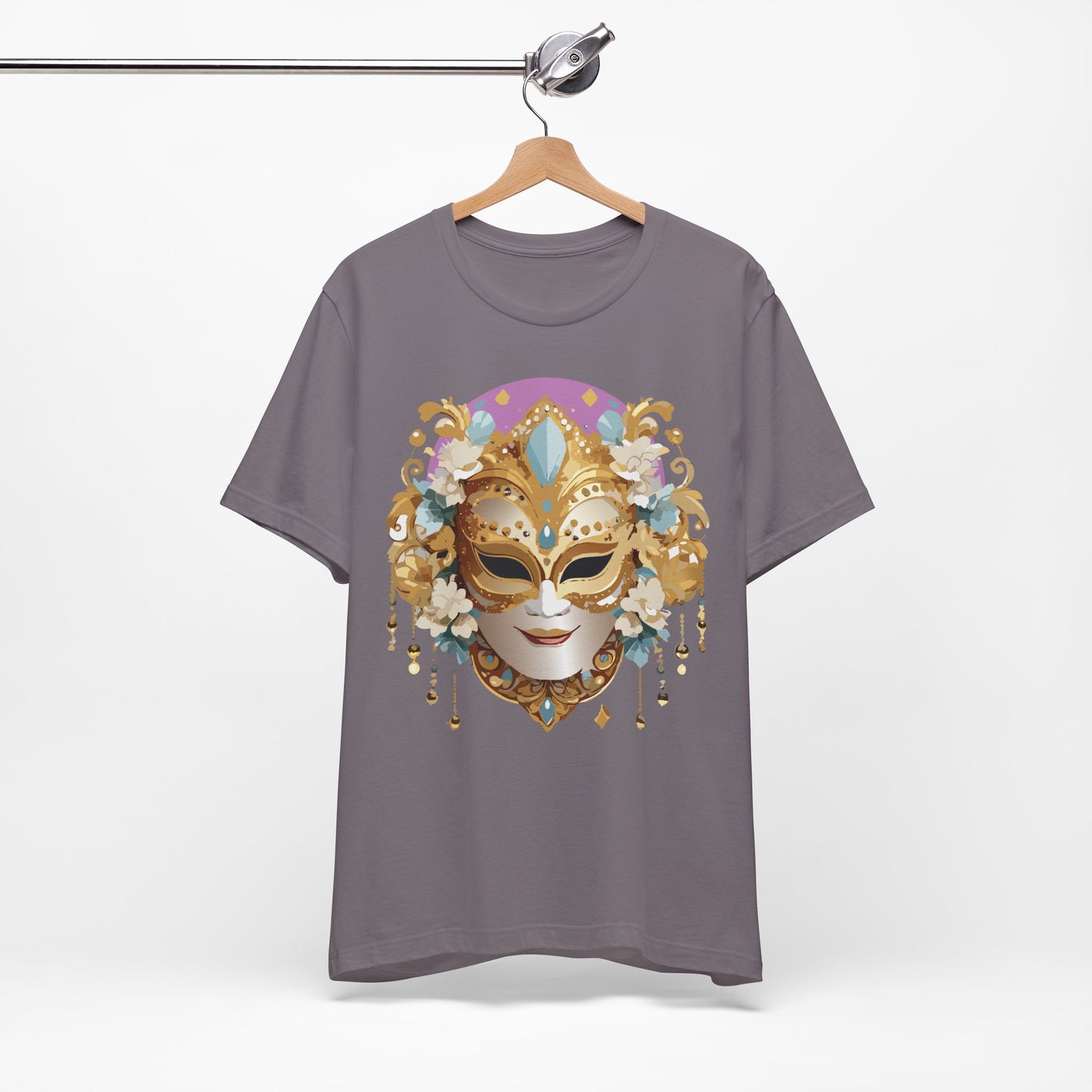 Mask Shirt, Shirt with Mask, Tee Shirt with Gold Face