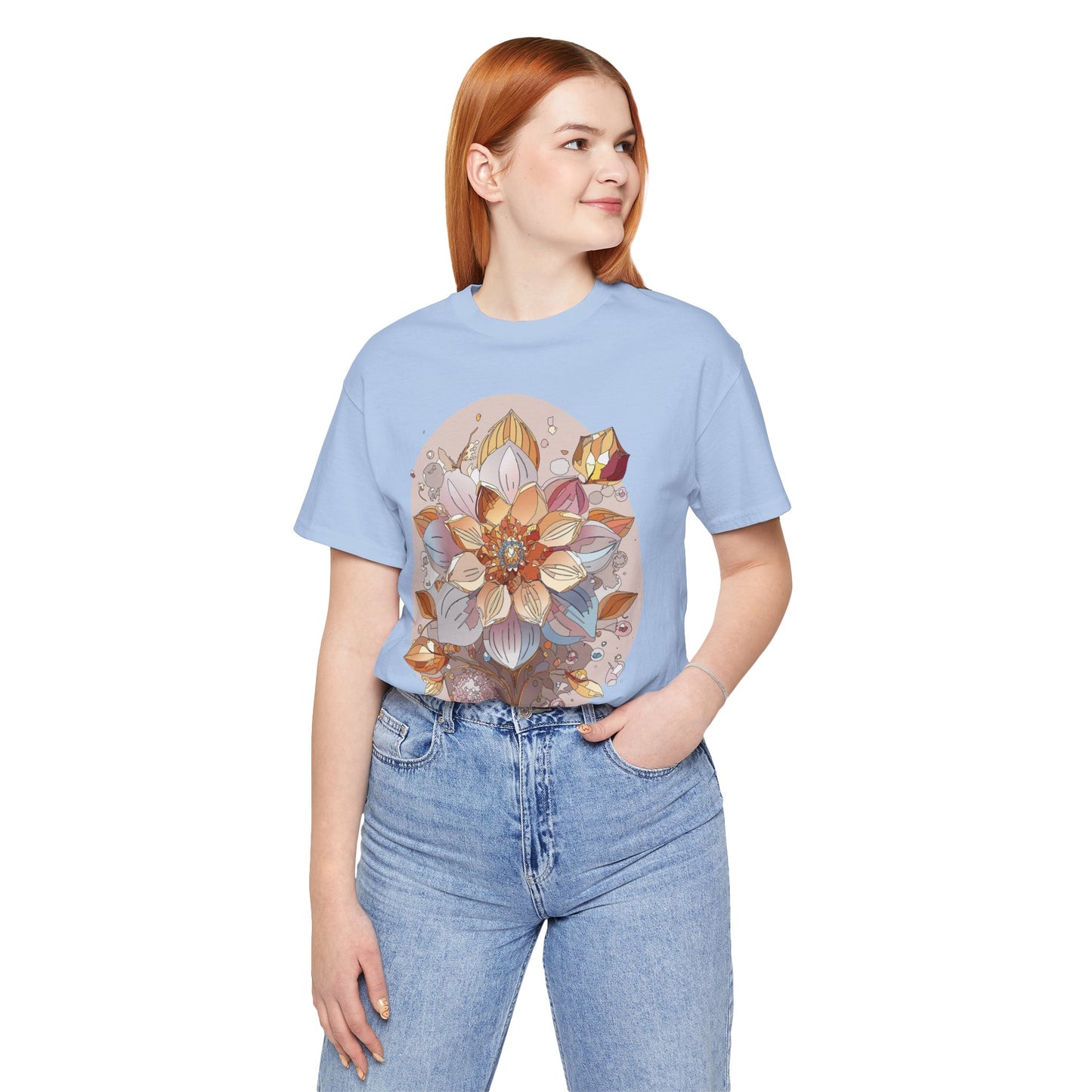 Floral Shirt, Flower Shirt, Tee Shirt with Antique Flower