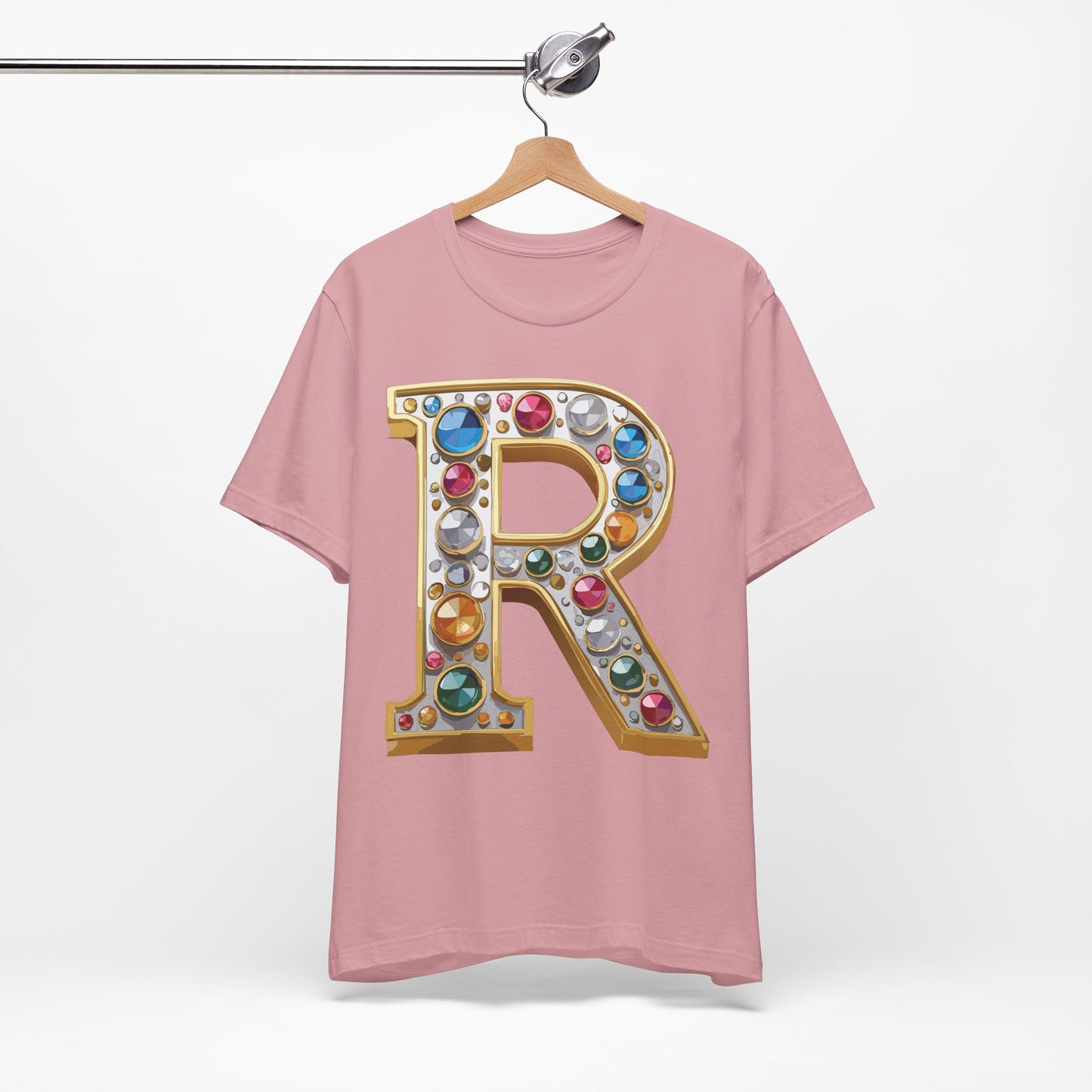Letter Shirt, Shirt with Letters, Tee Shirt with Gold Letter, Shirt with Antique Letters