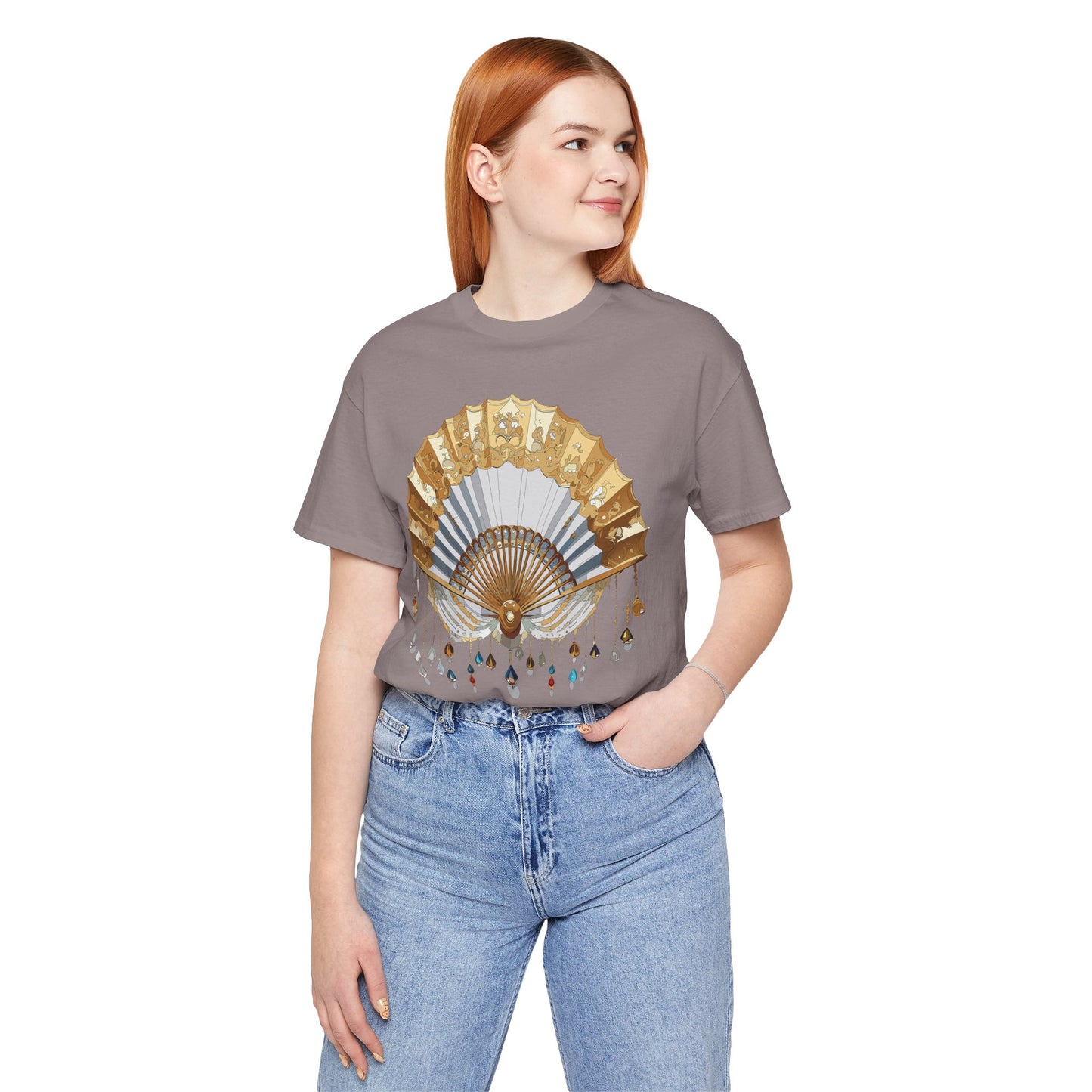 Fan shirt, Shirt with Fan, Tee Shirt with Gold Blower