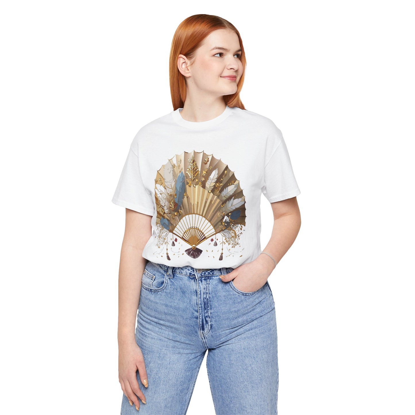 Fan shirt, Shirt with Fan, Tee Shirt with Gold Blower