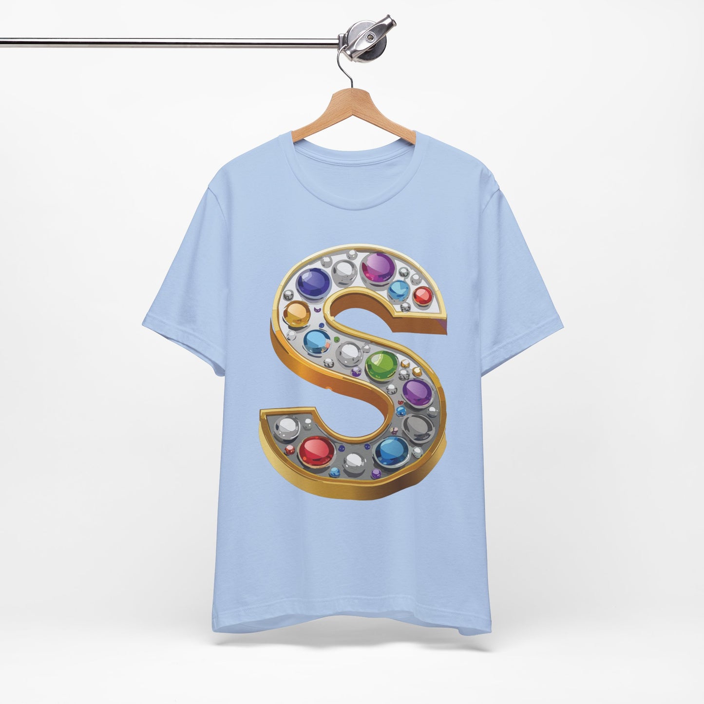 Letter Shirt, Shirt with Letters, Tee Shirt with Gold Letter, Shirt with Antique Letters