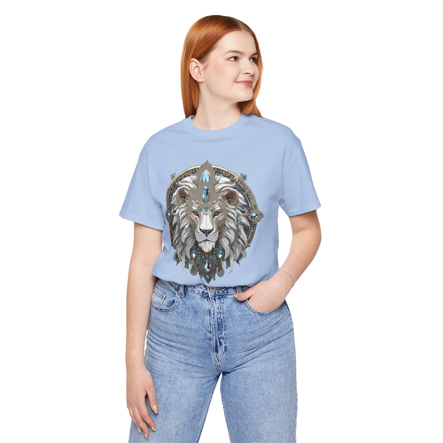 Animal Shirt, Shirt with Animal, Tee Shirt with Gold Animal Medal, Shirt with Antique Animal Medallion