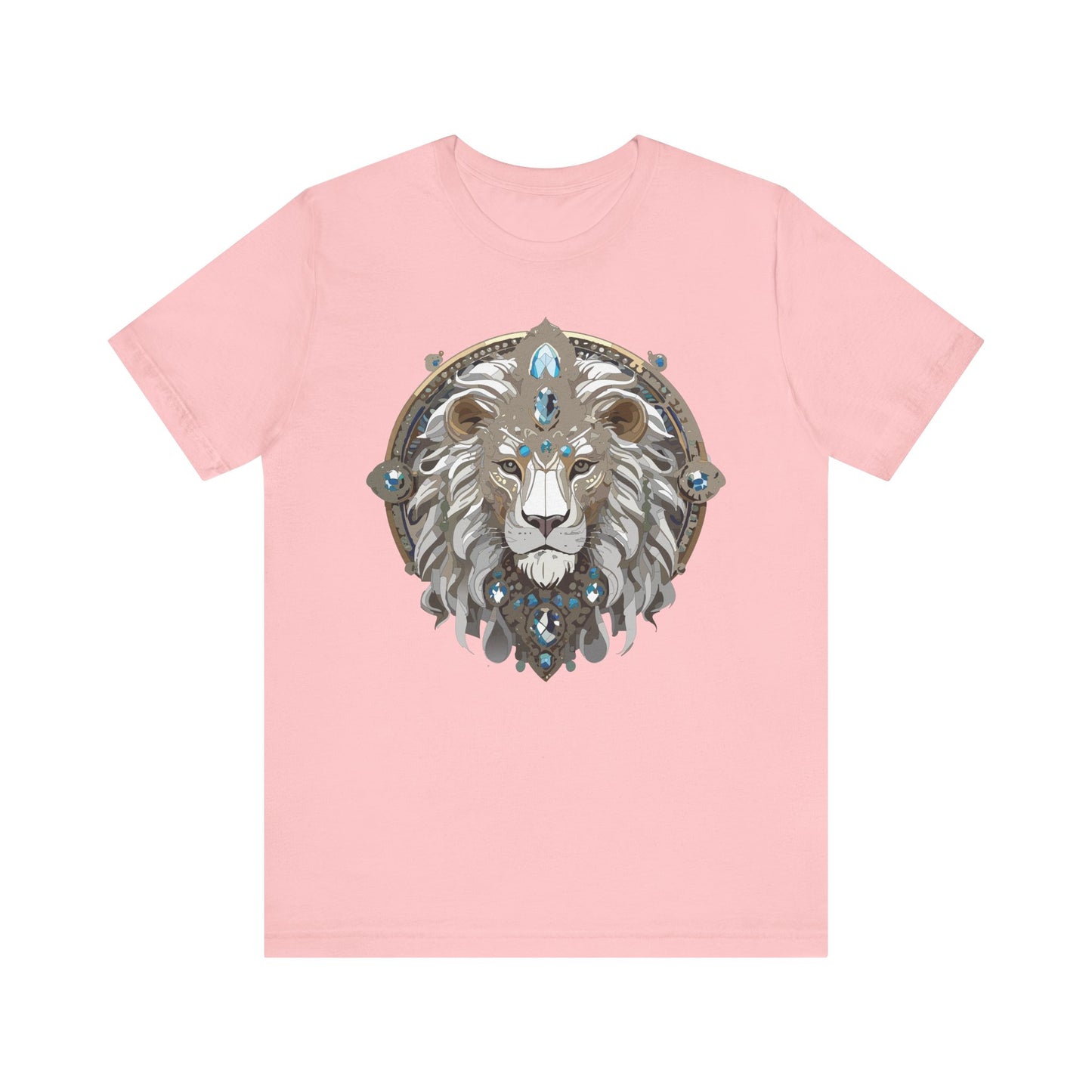 Animal Shirt, Shirt with Animal, Tee Shirt with Gold Animal Medal, Shirt with Antique Animal Medallion