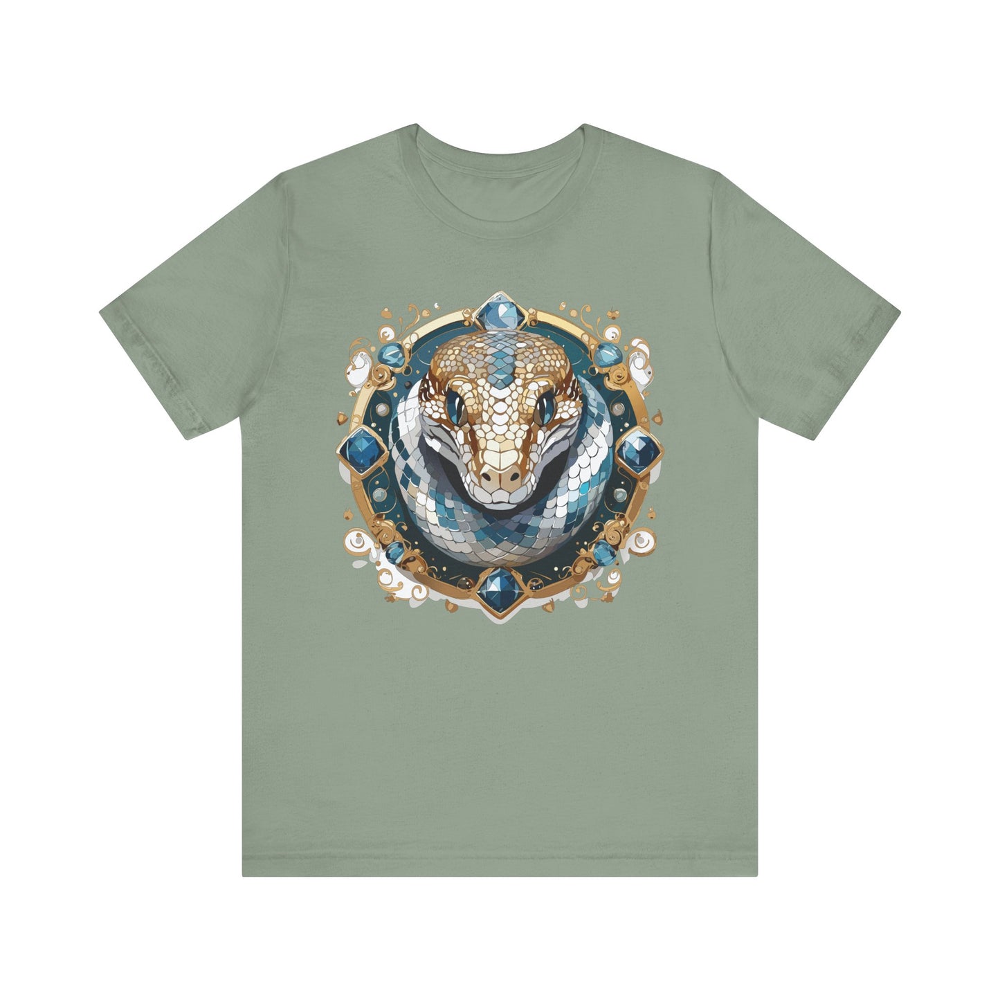 Animal Shirt, Shirt with Animal, Tee Shirt with Gold Animal Medal, Shirt with Antique Animal Medallion