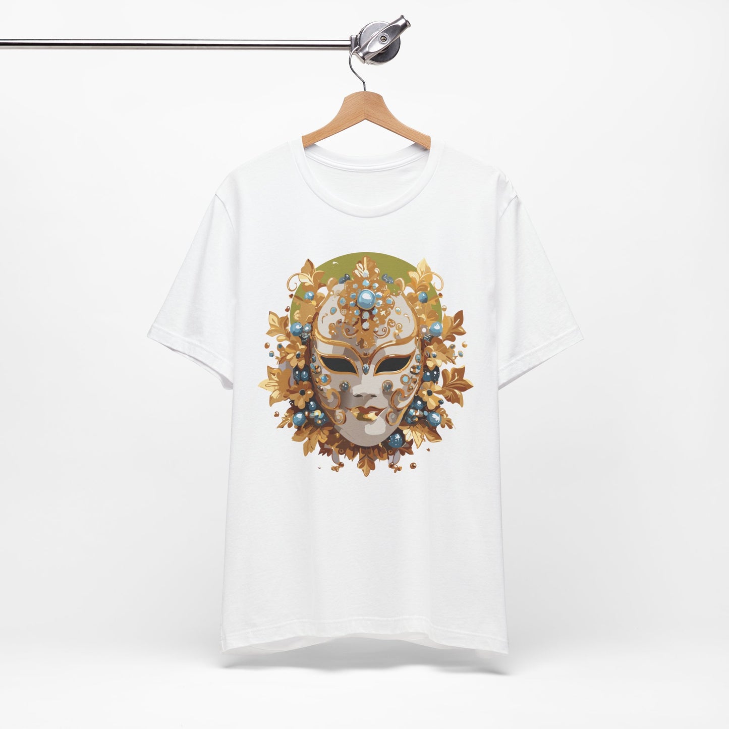 Mask Shirt, Shirt with Mask, Tee Shirt with Gold Face