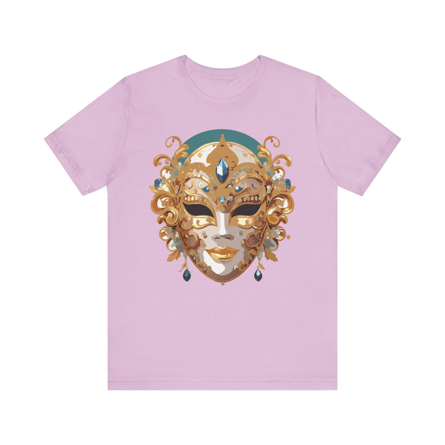 Mask Shirt, Shirt with Mask, Tee Shirt with Gold Face