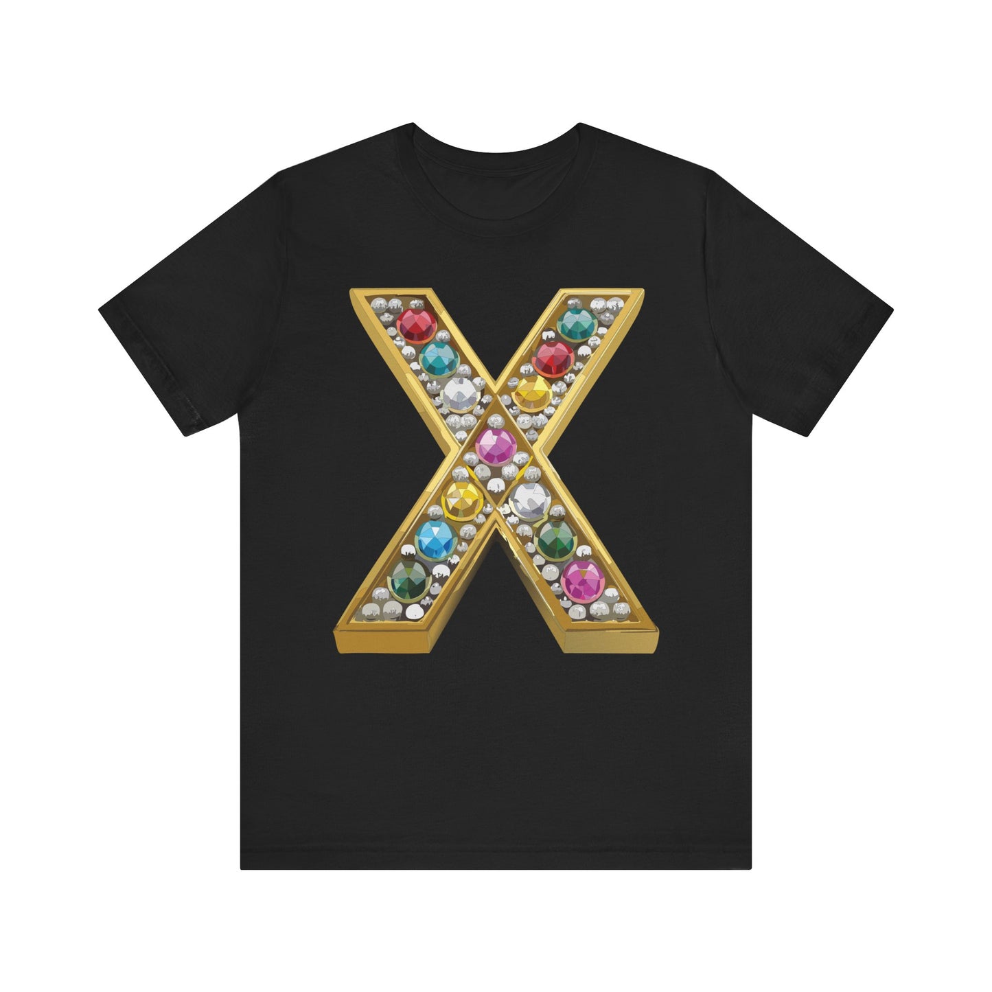 Letter Shirt, Shirt with Letters, Tee Shirt with Gold Letter, Shirt with Antique Letters