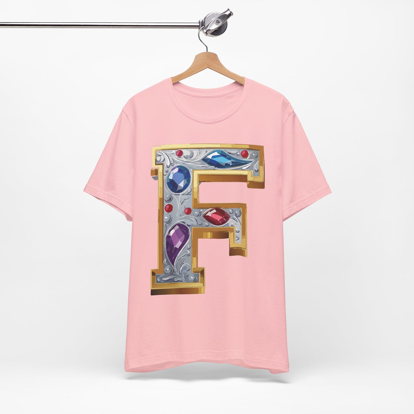 Letter Shirt, Shirt with Letters, Tee Shirt with Gold Letter, Shirt with Antique Letters