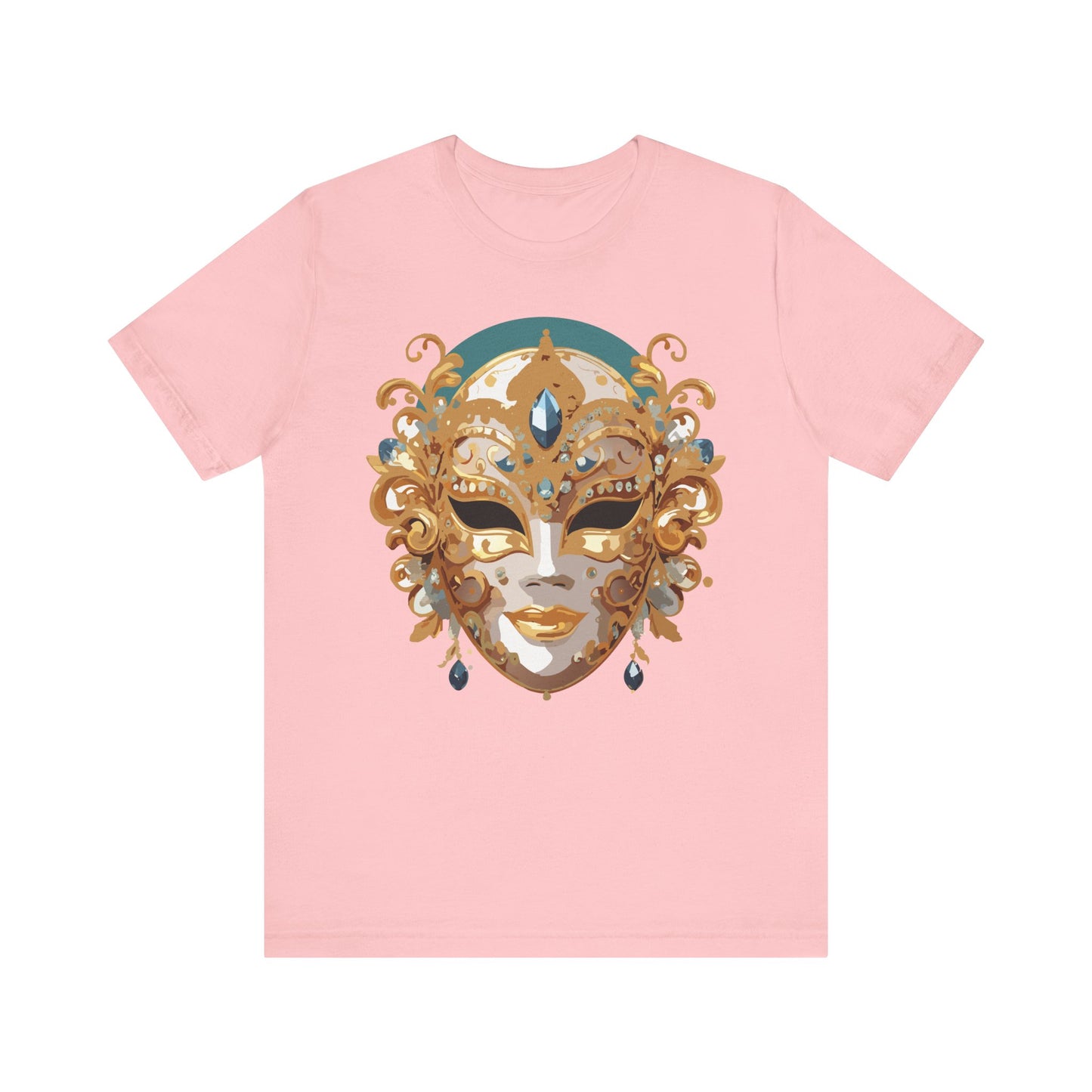 Mask Shirt, Shirt with Mask, Tee Shirt with Gold Face