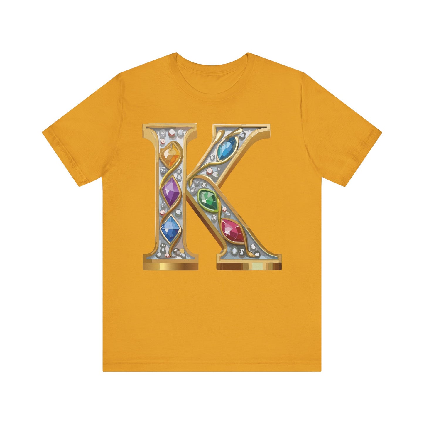 Letter Shirt, Shirt with Letters, Tee Shirt with Gold Letter, Shirt with Antique Letters