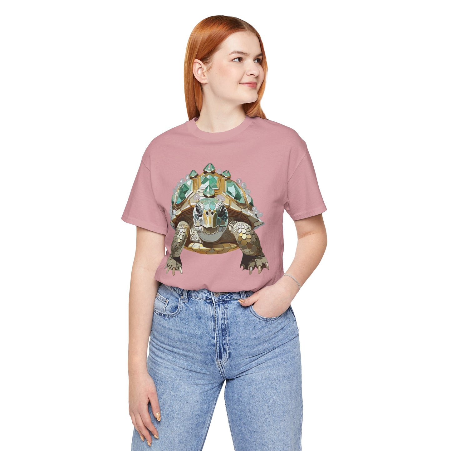 Animal Shirt, Shirt with Animal, Tee Shirt with Gold Animal Medal, Shirt with Antique Animal Medallion