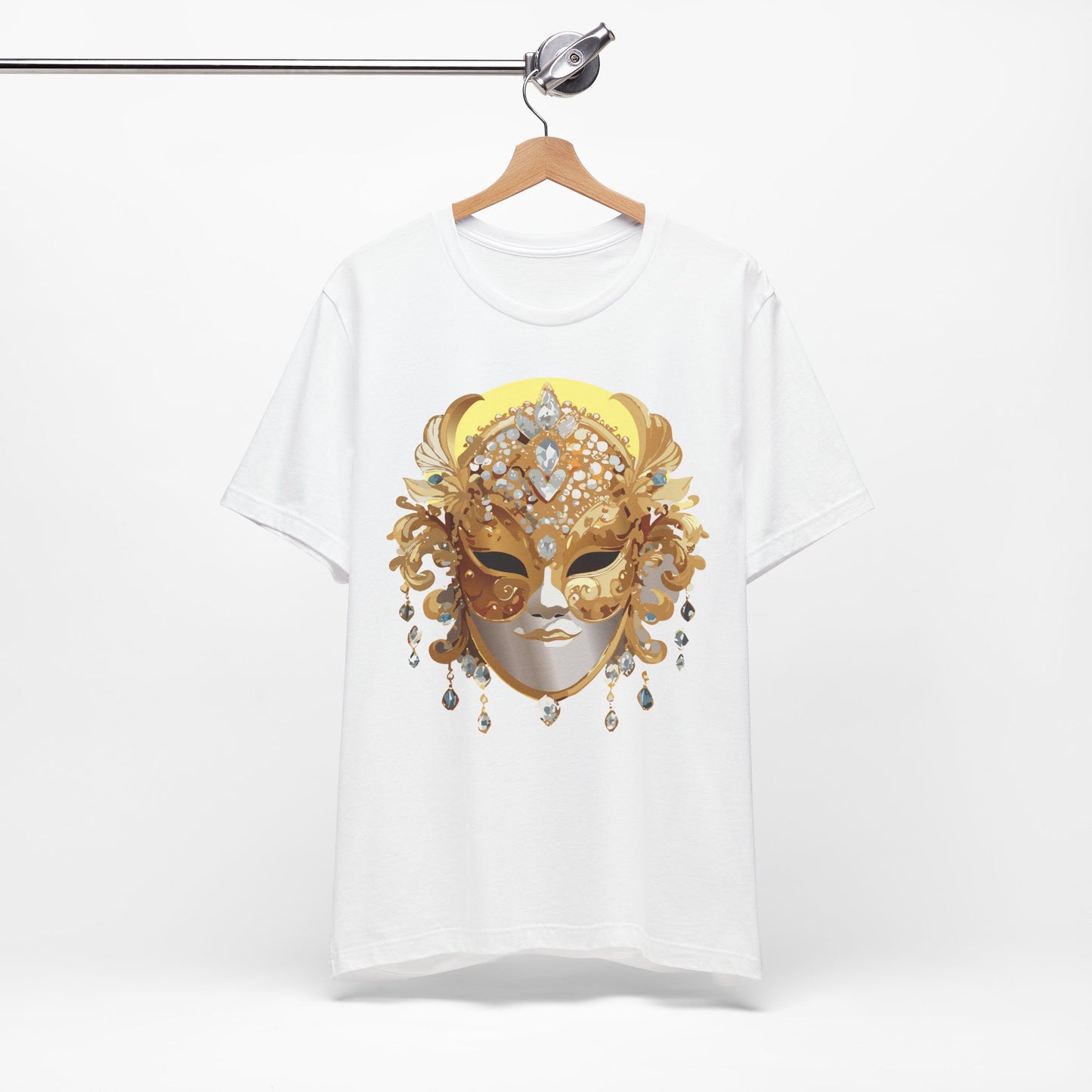 Mask Shirt, Shirt with Mask, Tee Shirt with Gold Face