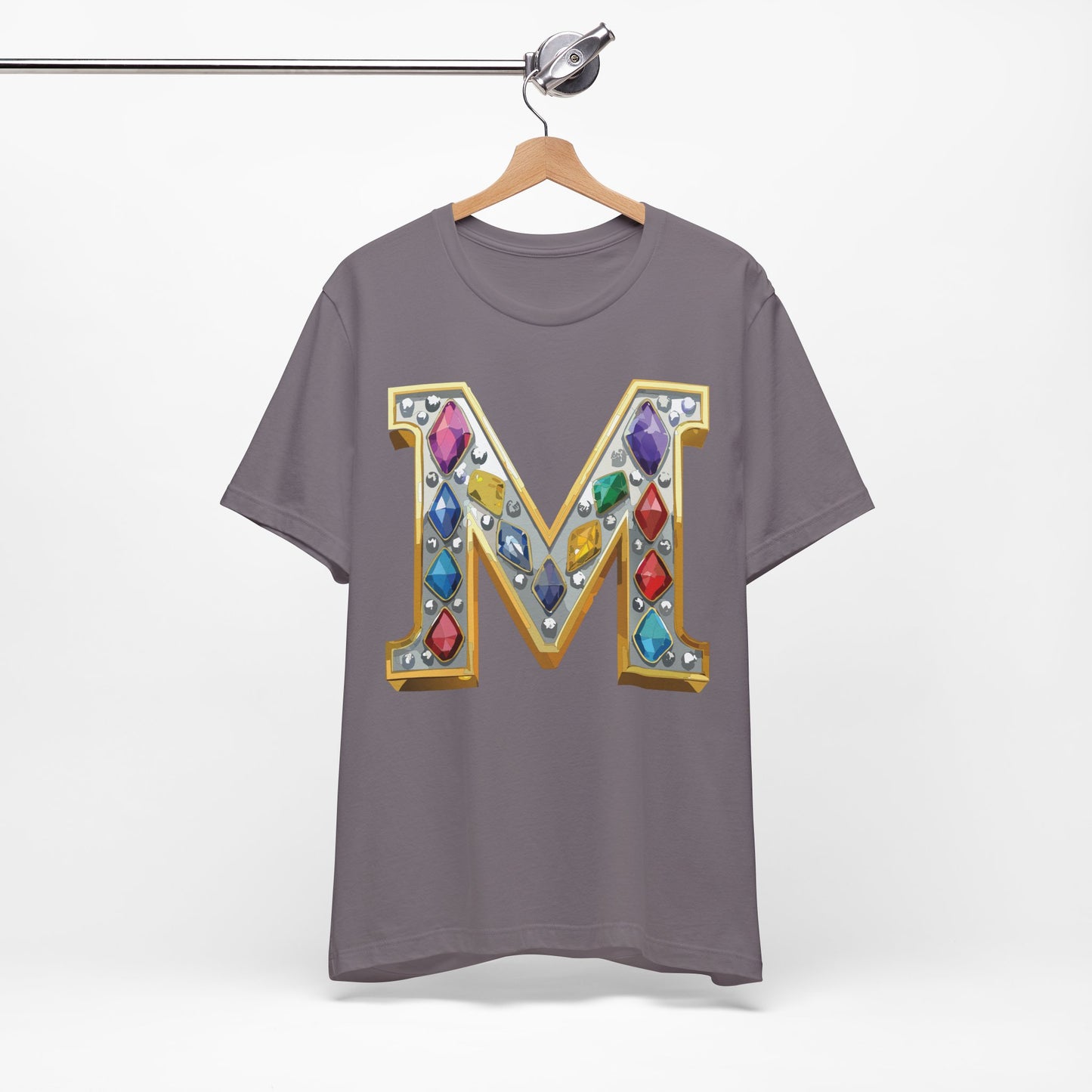 Letter Shirt, Shirt with Letters, Tee Shirt with Gold Letter, Shirt with Antique Letters