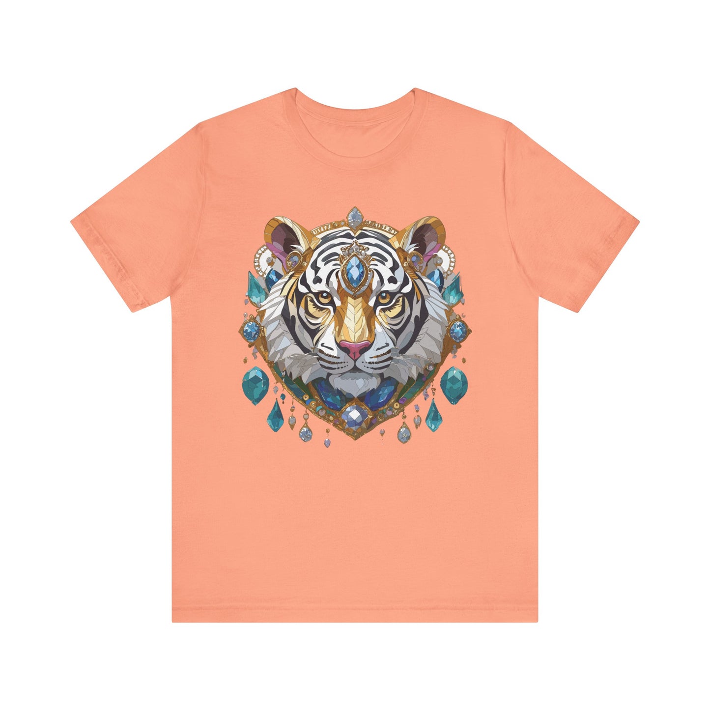 Animal Shirt, Shirt with Animal, Tee Shirt with Gold Animal Medal, Shirt with Antique Animal Medallion