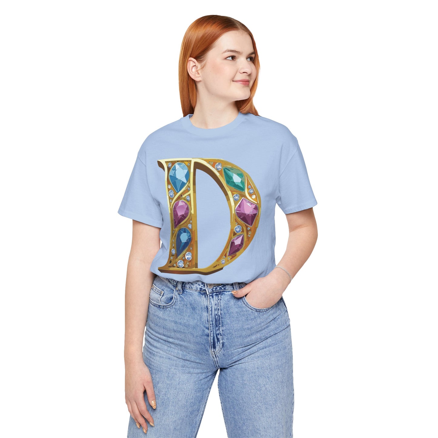 Letter Shirt, Shirt with Letters, Tee Shirt with Gold Letter, Shirt with Antique Letters
