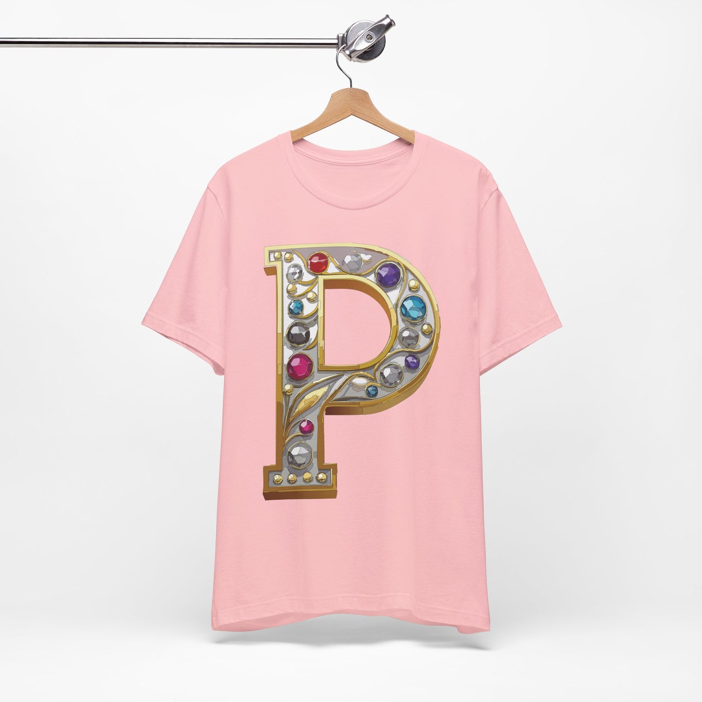 Letter Shirt, Shirt with Letters, Tee Shirt with Gold Letter, Shirt with Antique Letters