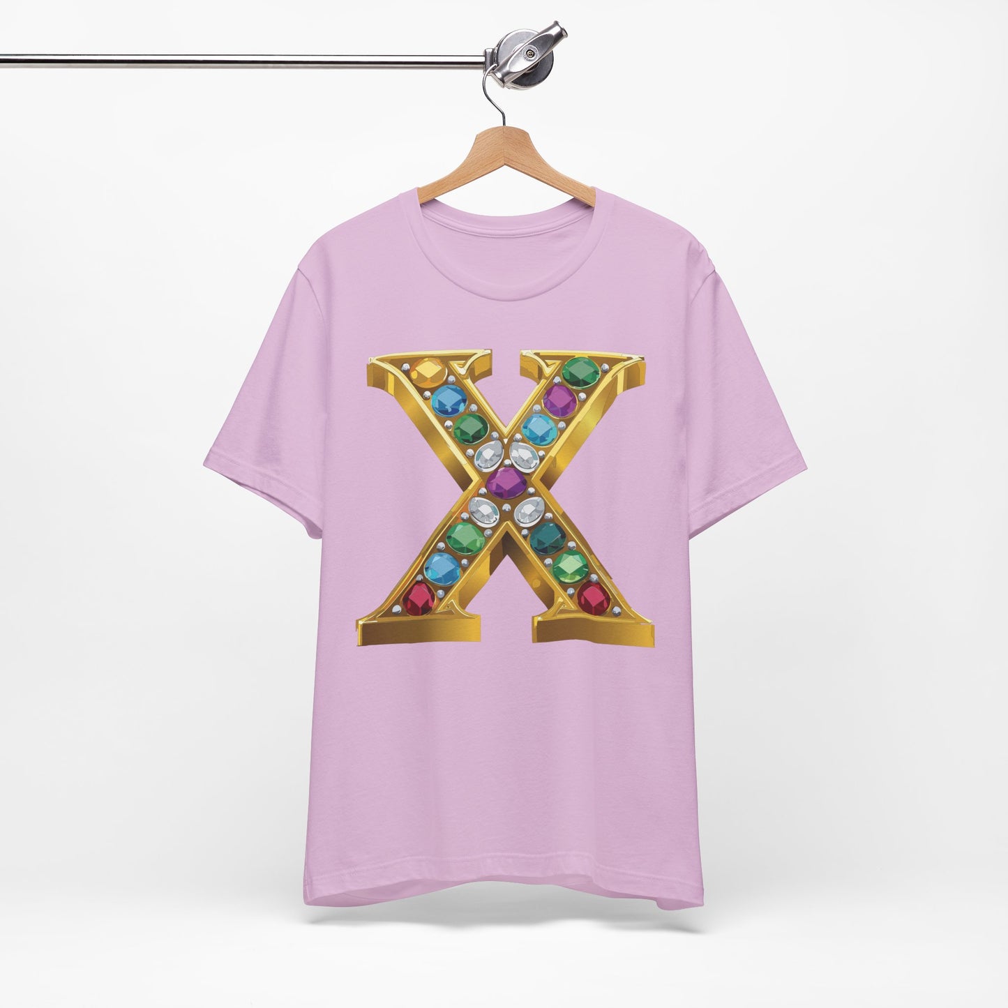 Letter Shirt, Shirt with Letters, Tee Shirt with Gold Letter, Shirt with Antique Letters