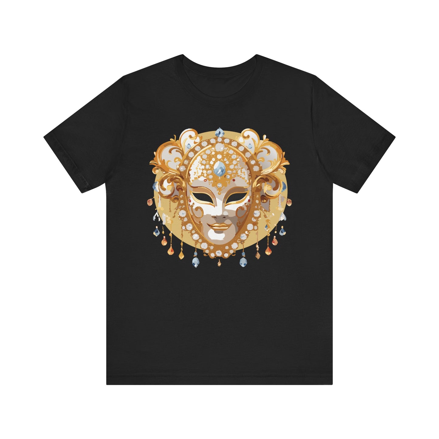 Mask Shirt, Shirt with Mask, Tee Shirt with Gold Face