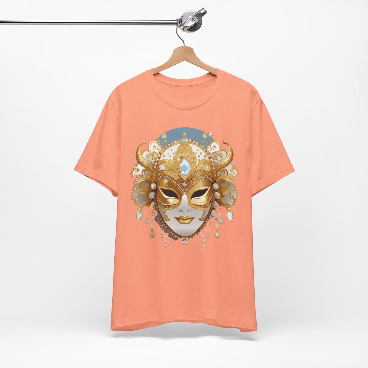 Mask Shirt, Shirt with Mask, Tee Shirt with Gold Face