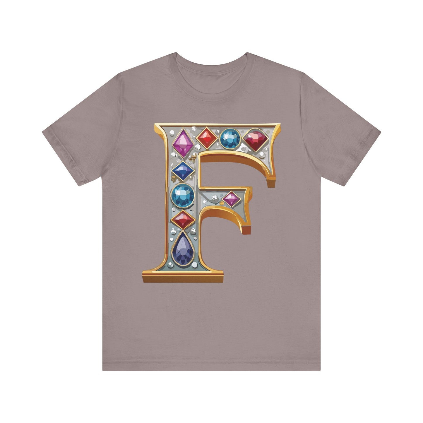 Letter Shirt, Shirt with Letters, Tee Shirt with Gold Letter, Shirt with Antique Letters