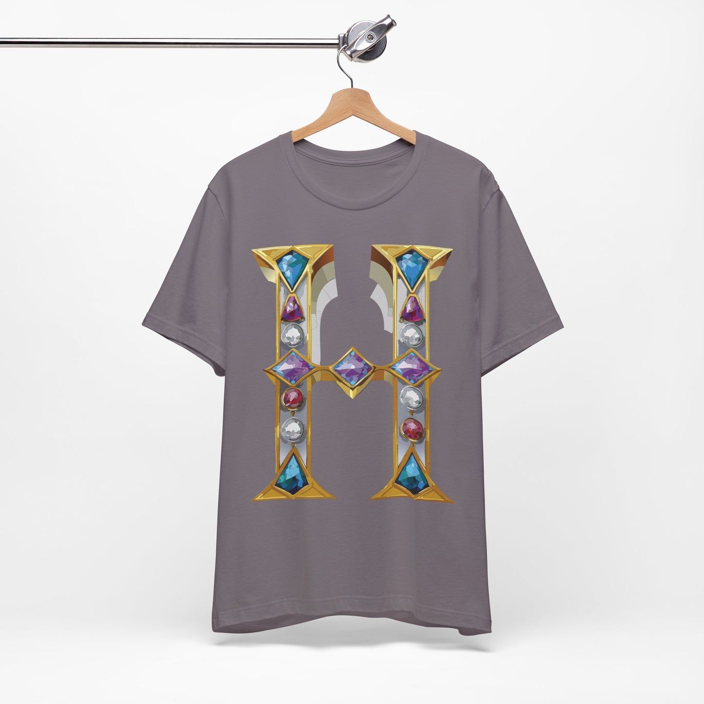 Letter Shirt, Shirt with Letters, Tee Shirt with Gold Letter, Shirt with Antique Letters