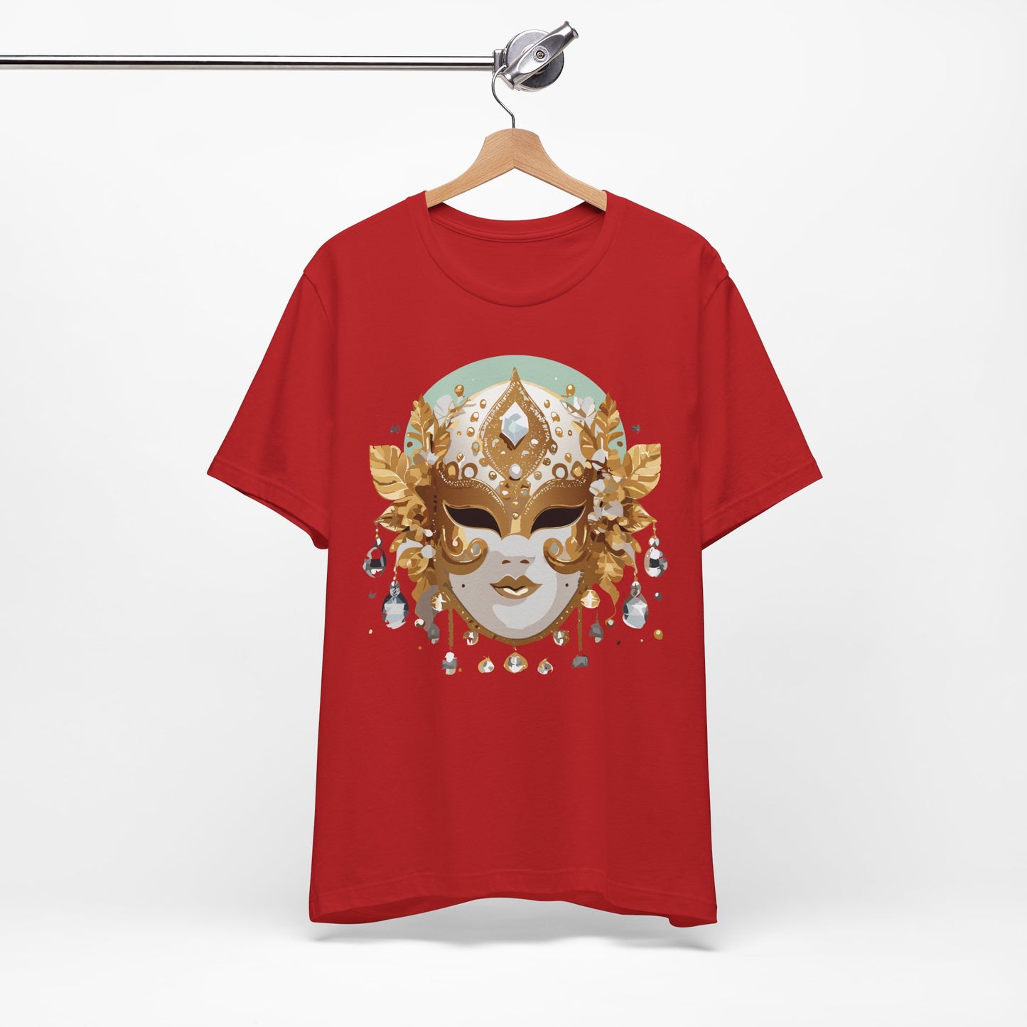 Mask Shirt, Shirt with Mask, Tee Shirt with Gold Face