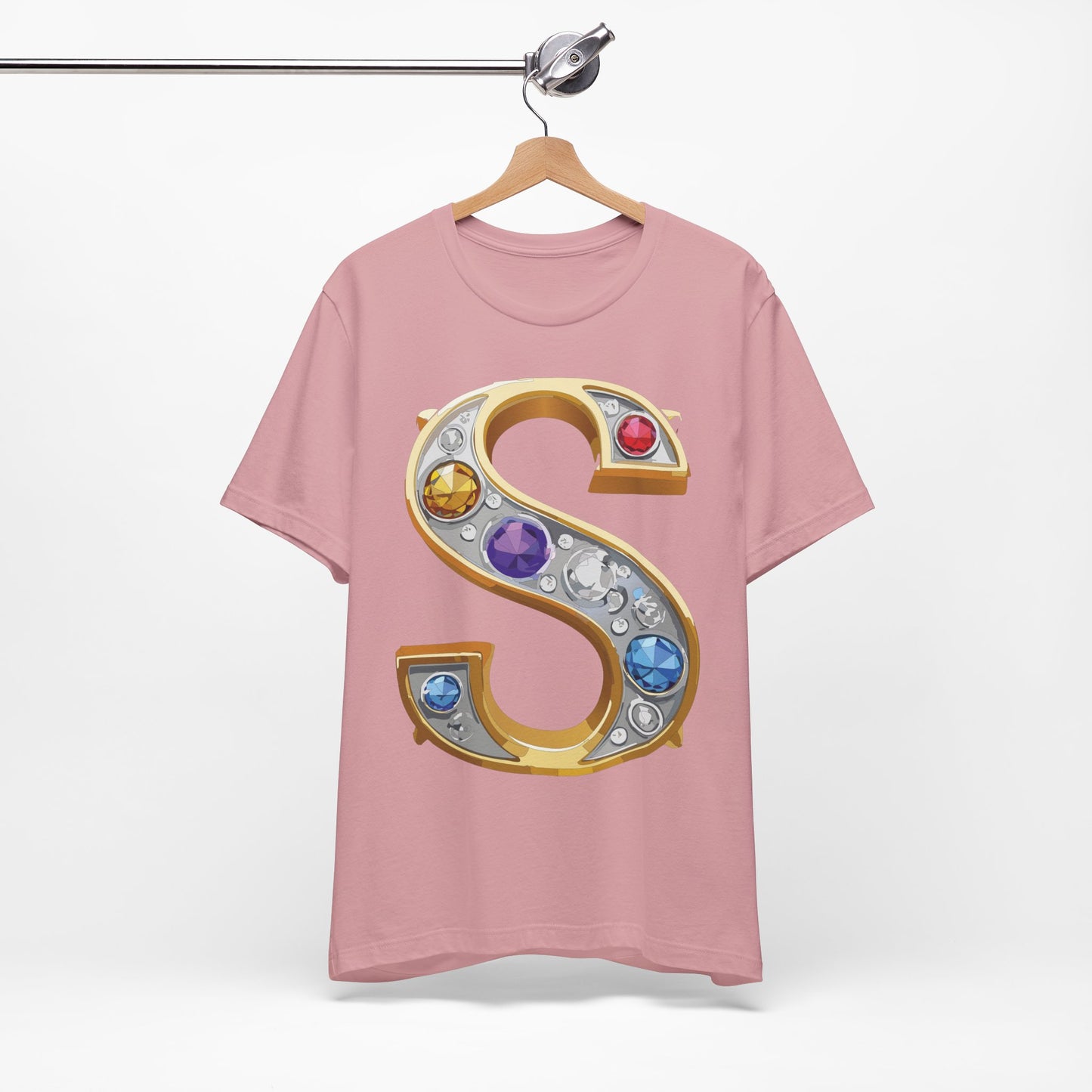 Letter Shirt, Shirt with Letters, Tee Shirt with Gold Letter, Shirt with Antique Letters
