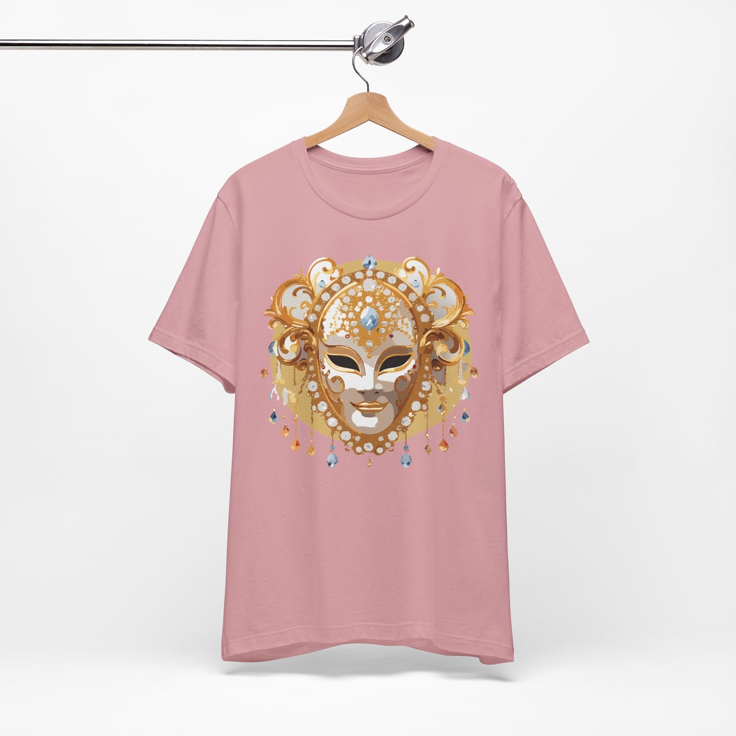 Mask Shirt, Shirt with Mask, Tee Shirt with Gold Face