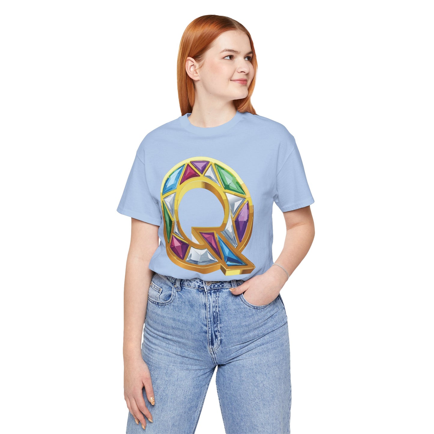 Letter Shirt, Shirt with Letters, Tee Shirt with Gold Letter, Shirt with Antique Letters