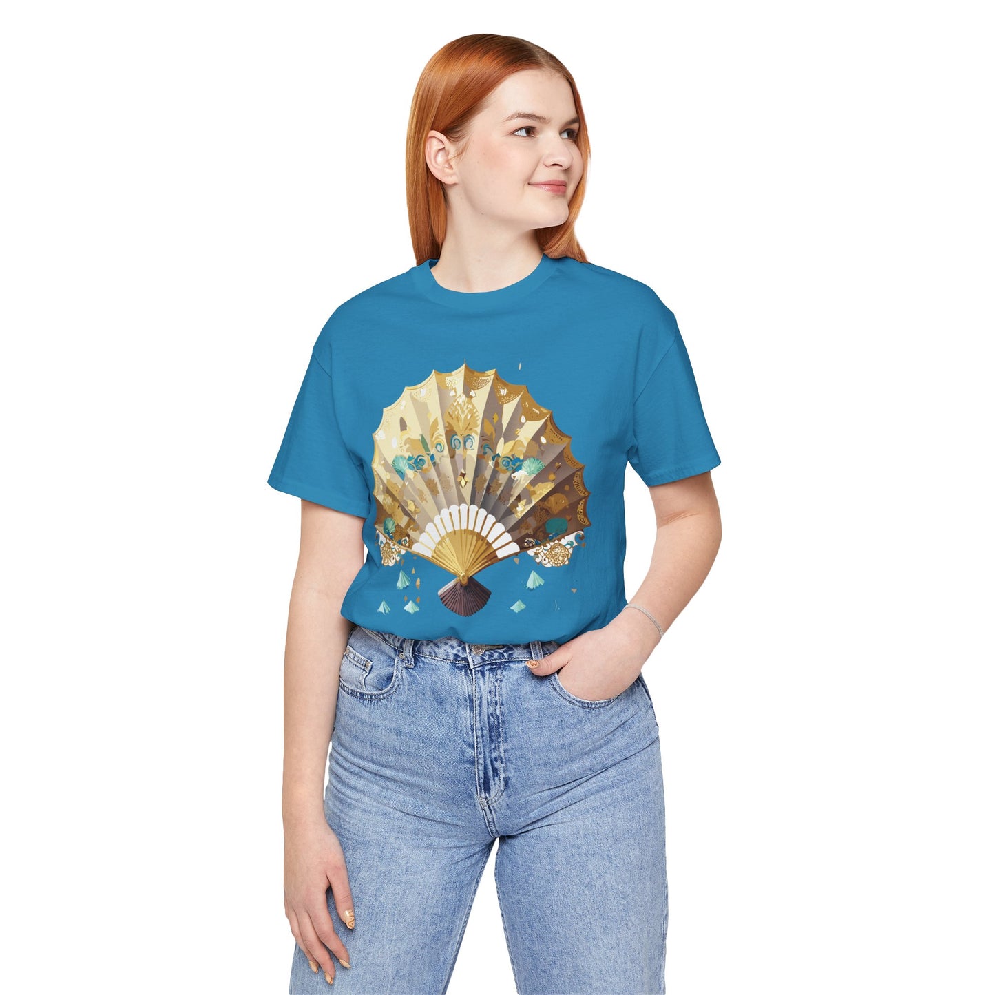 Fan shirt, Shirt with Fan, Tee Shirt with Gold Blower