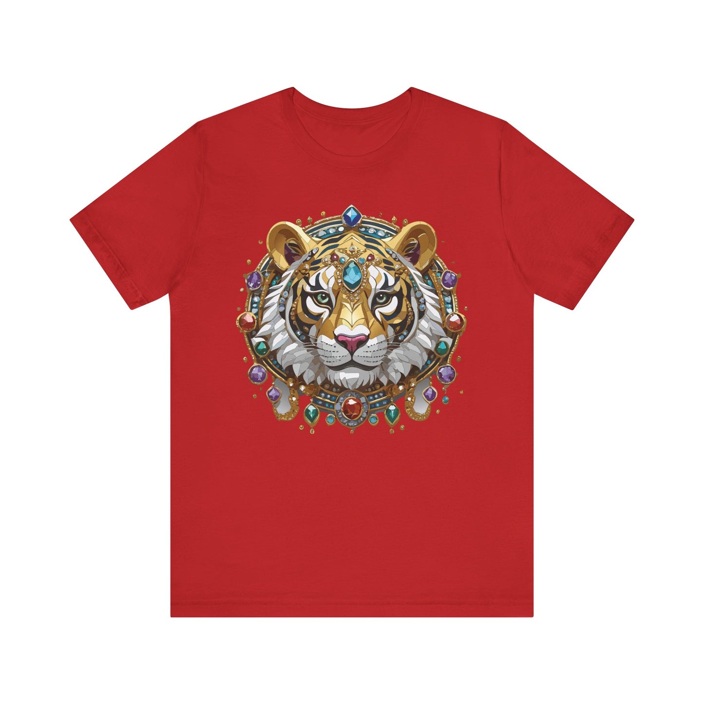 Animal Shirt, Shirt with Animal, Tee Shirt with Gold Animal Medal, Shirt with Antique Animal Medallion