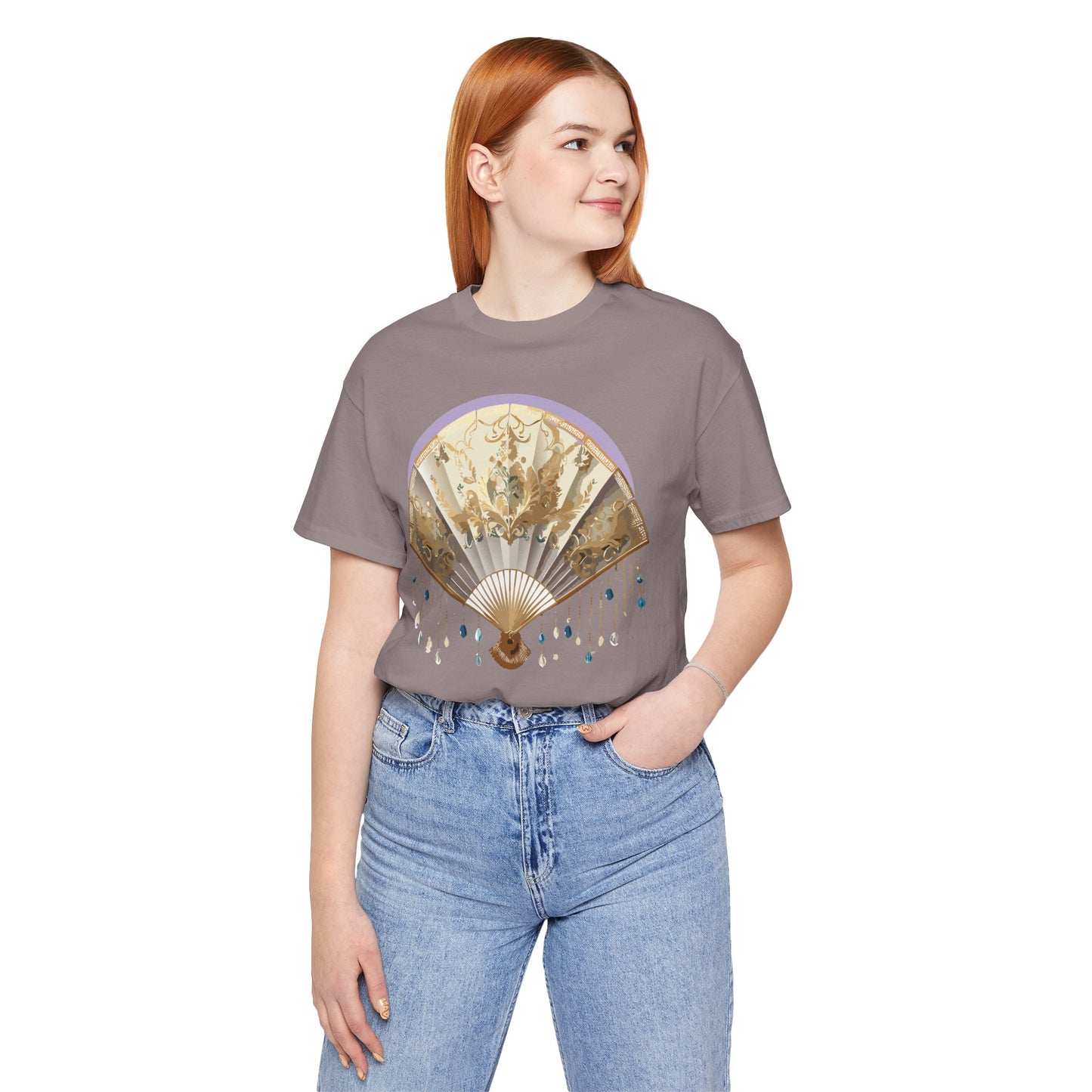 Fan shirt, Shirt with Fan, Tee Shirt with Gold Blower