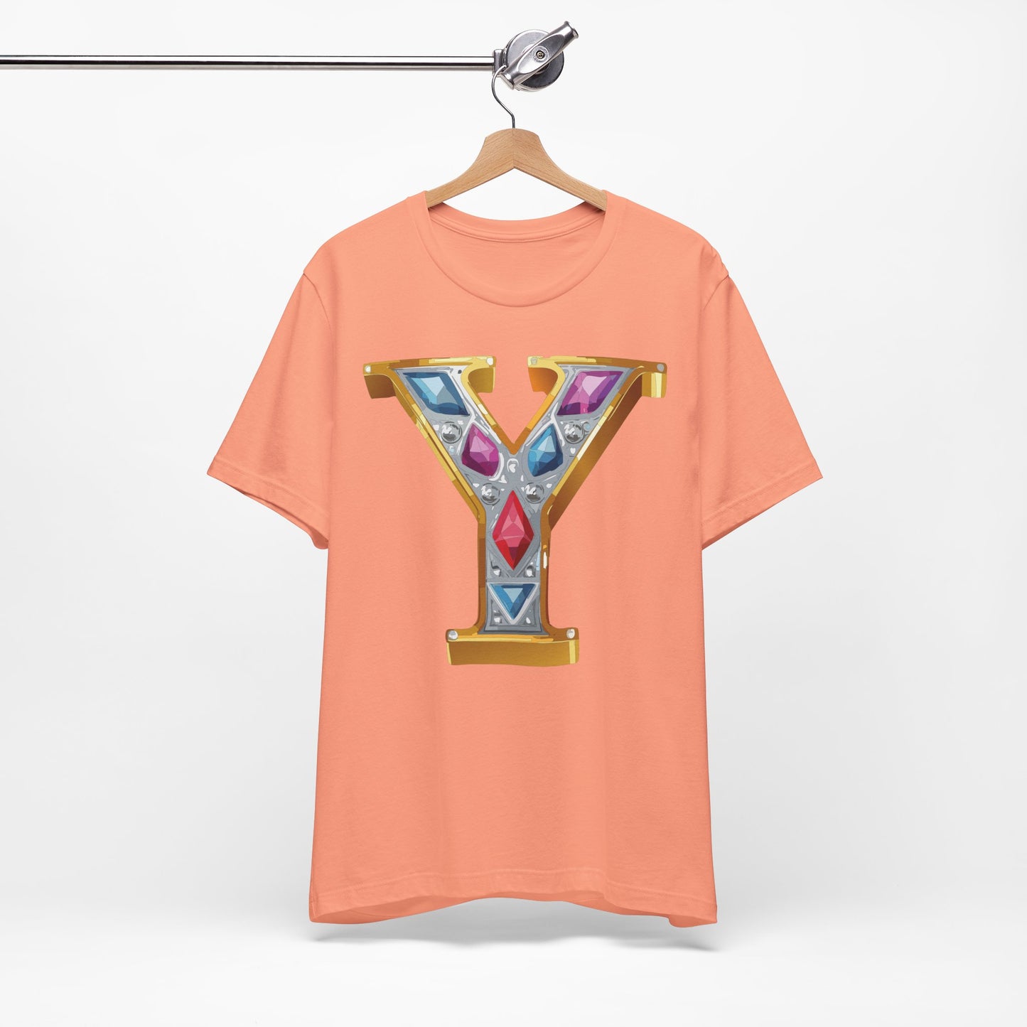 Letter Shirt, Shirt with Letters, Tee Shirt with Gold Letter, Shirt with Antique Letters